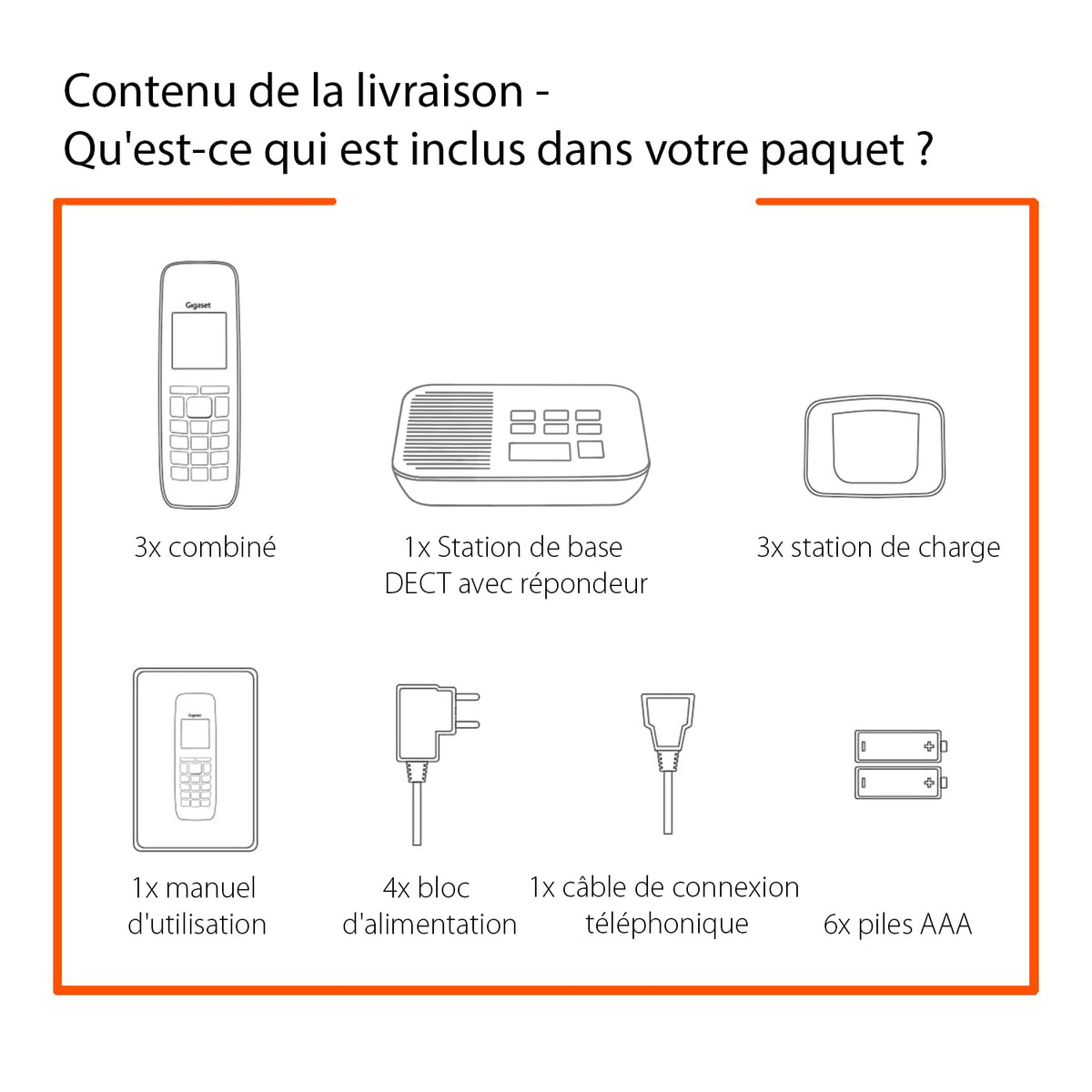 Gigaset CL660A TRIO Tél. DECT +REP. - base + 3 combinés