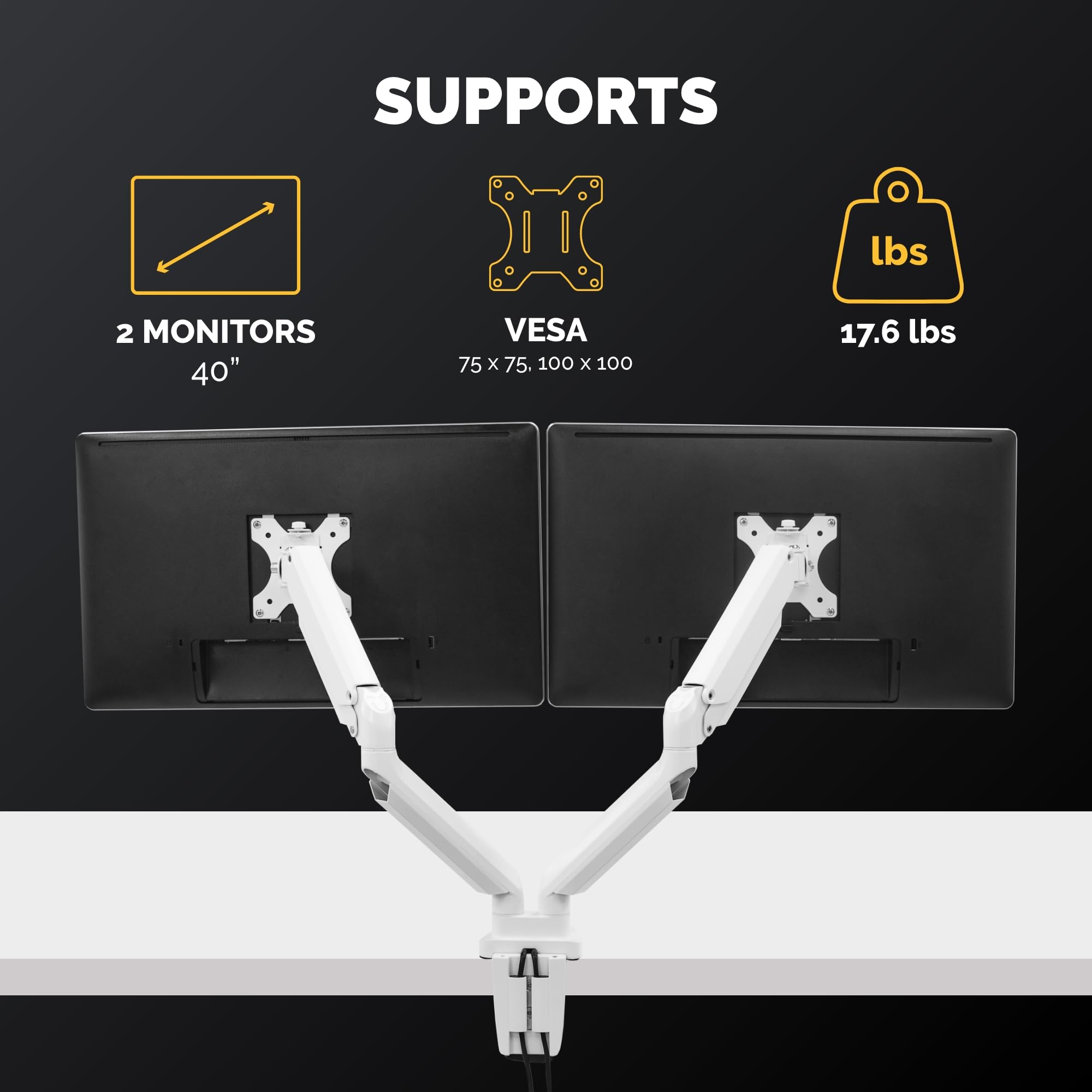FELLOWES Bras Porte-Ecrans Double Blanc Platinum Series