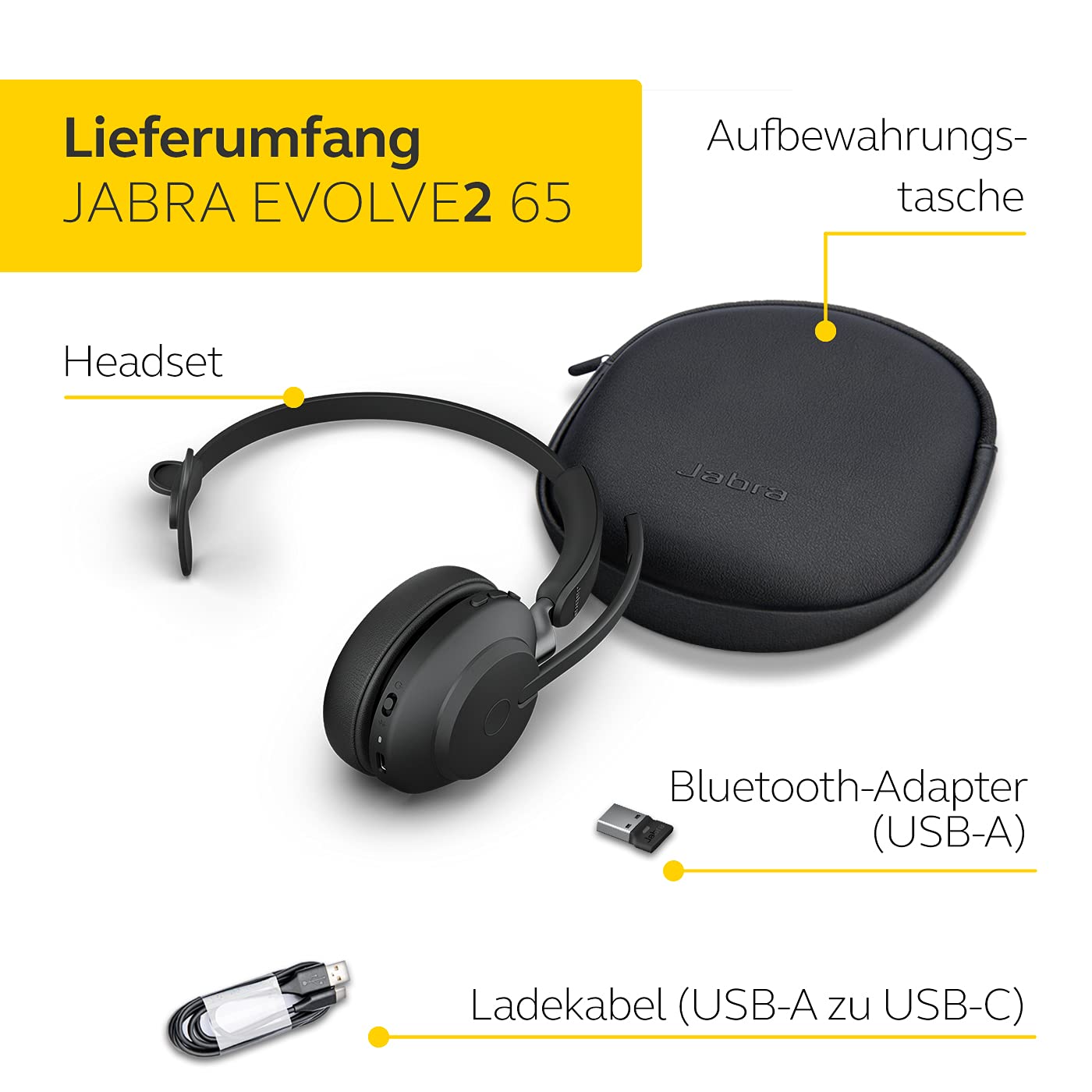 Jabra Evolve2 65 Headset UC Mono Black