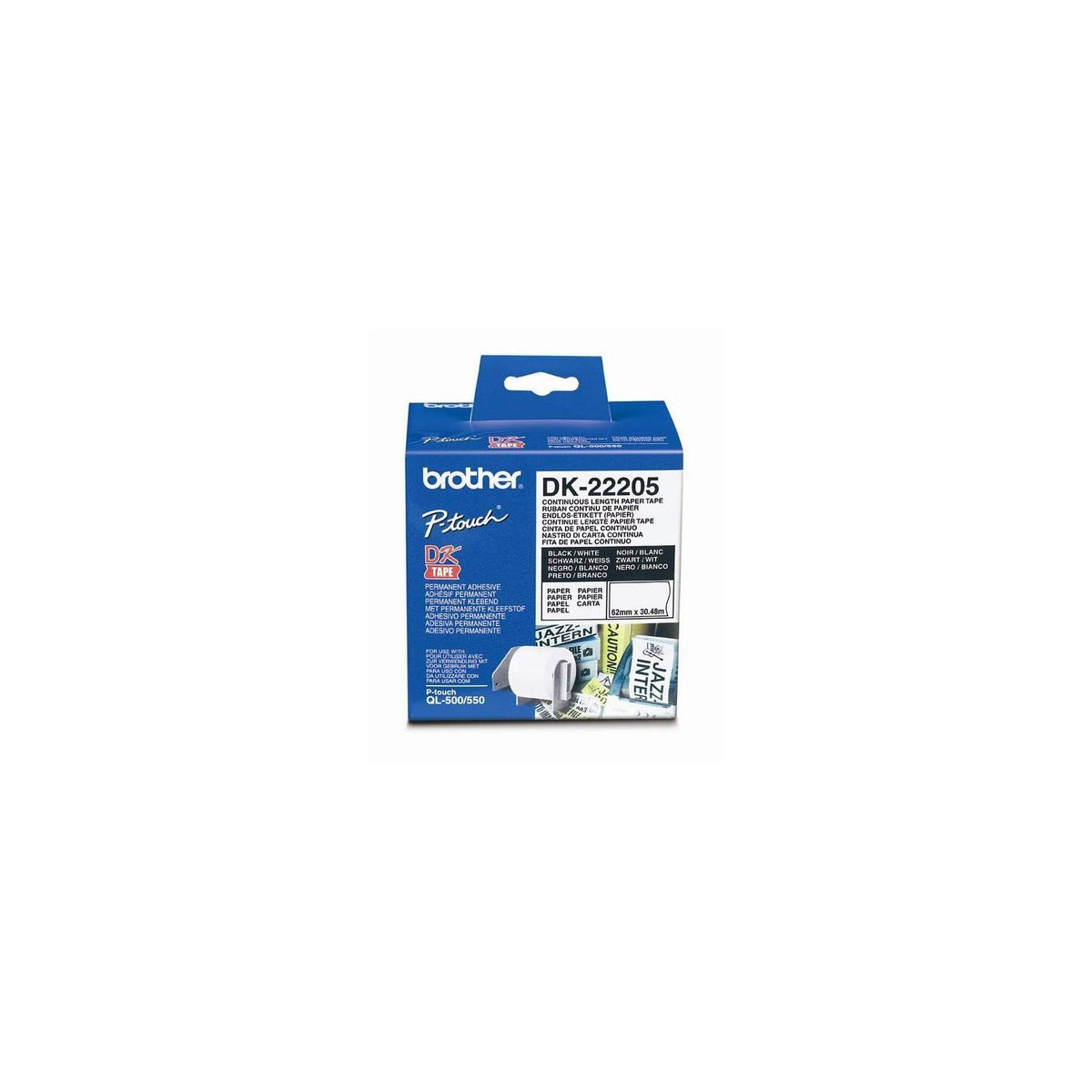 BROTHER P-TOUCH DK-22205 continue length  papier 62mm x 30.48m