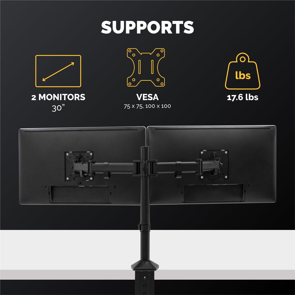 FELLOWES Bras porte-écran double - Reflex