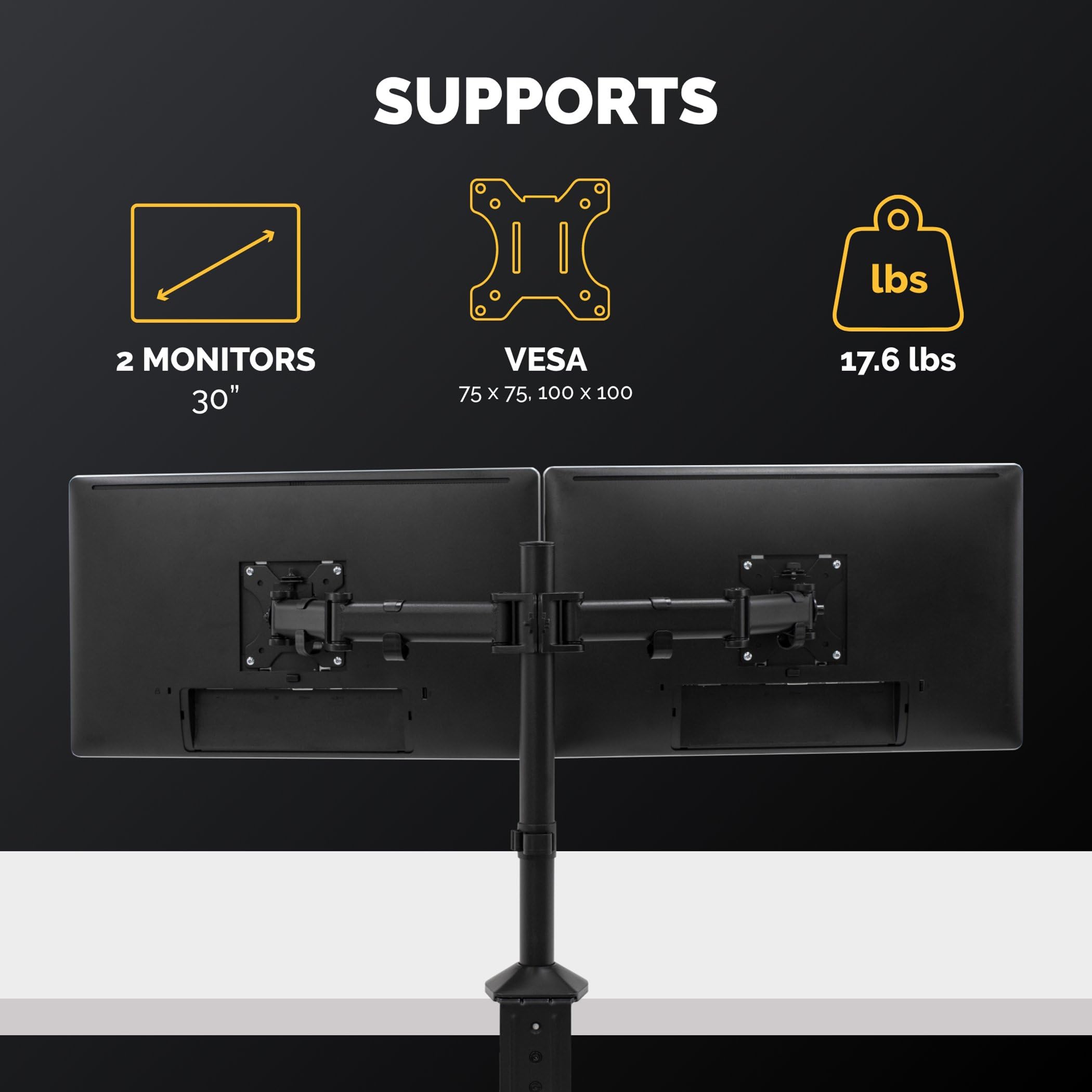 FELLOWES Bras porte-écran double - Reflex