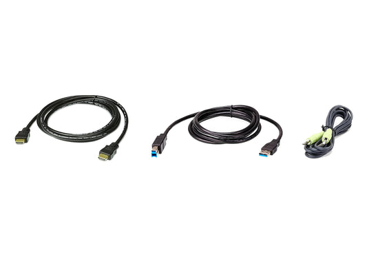 ATEN 2L-7D02UHX3 Kit de cable USB HDMI Audio 1,8m