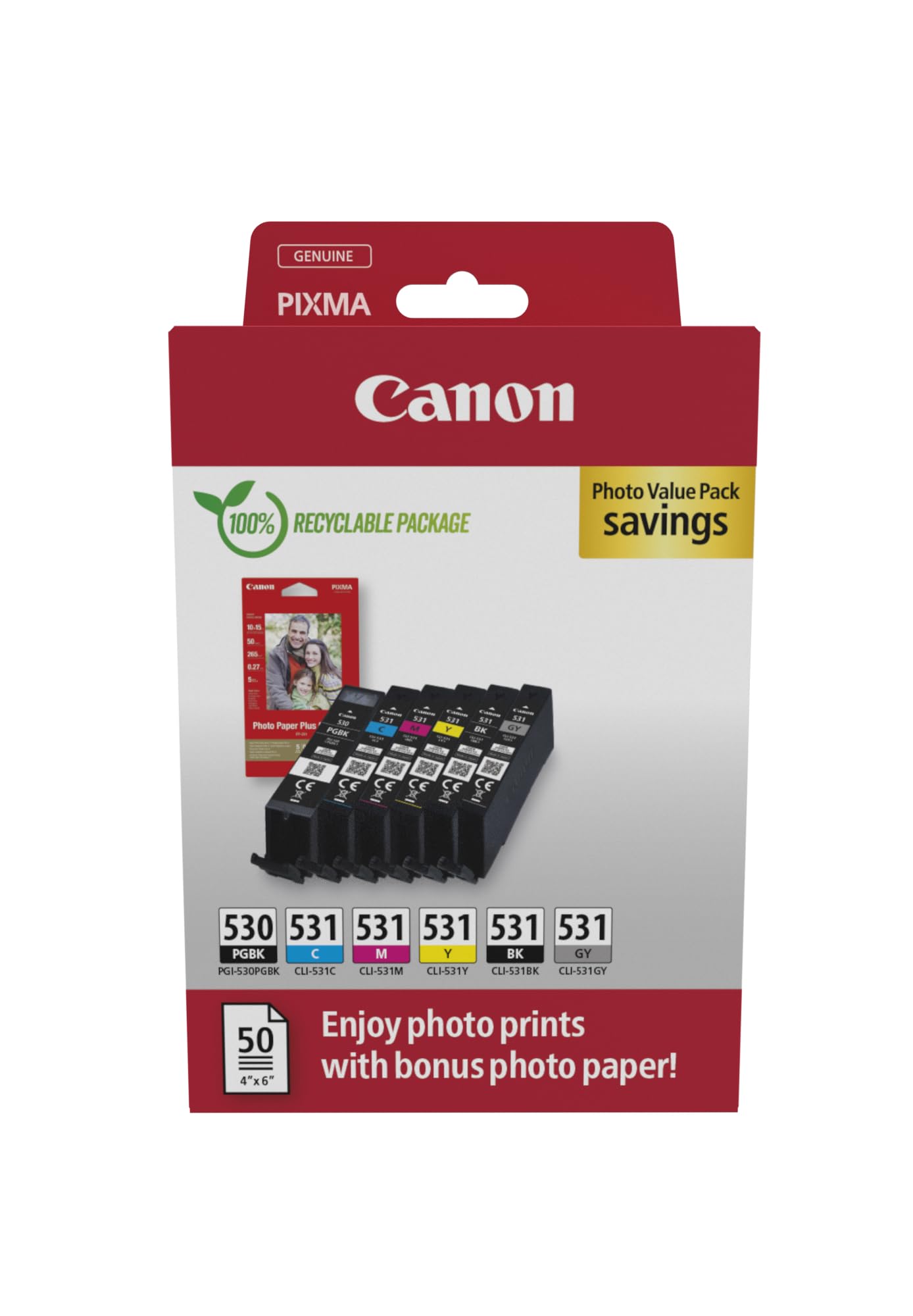 CANON PGI-530/CLI-531 PGBK/C/M/Y/BK/GY Photo Value
