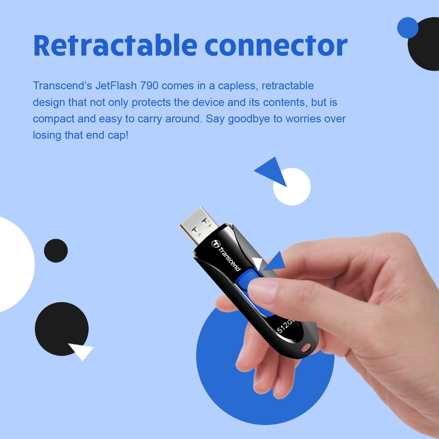 TRANSCEND 128Go Clé USB USB 3.1 Gen 1 Sans Capuchon - Noir