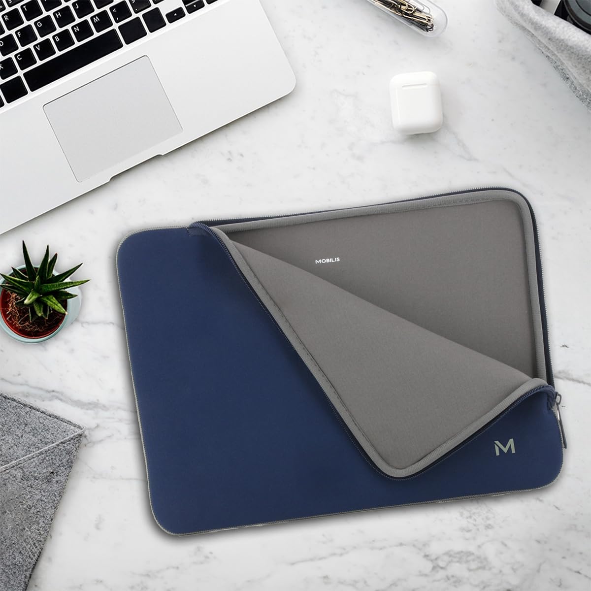 Skin Sleeve 12.5-14''-Navy Blue and Grey