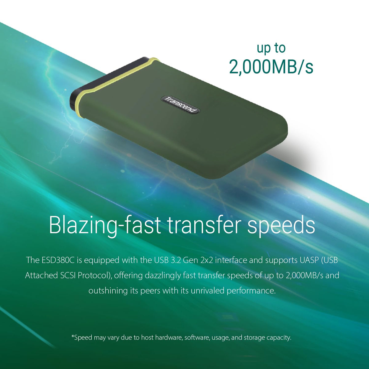 TRANSCEND ESD380C 1To External SSD USB 3.2 Gen 2 Type C