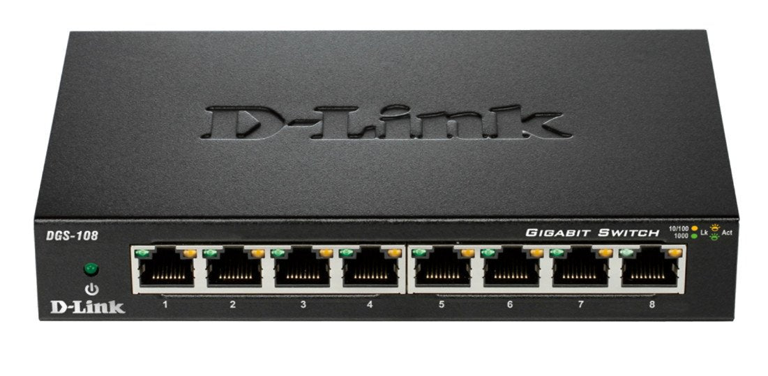 D-LINK 8-port 10/100/1000Mbps Gigabit Ethernet Switch - Metal Housing