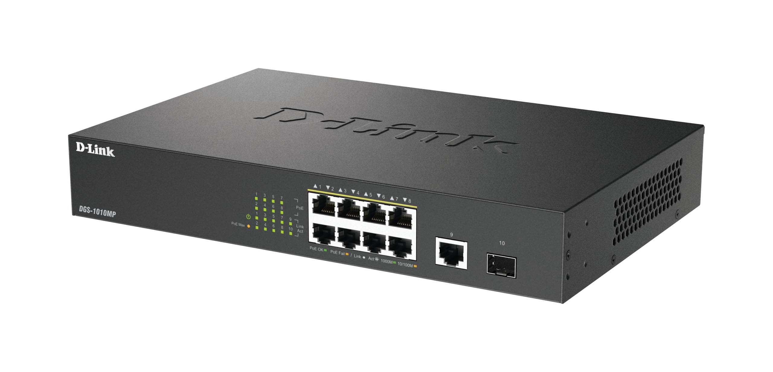 D-LINK 8 Gigabit PoE/PoE+ ports And 1 Gigabit port And 1 SFP port Metallic 125W PoE budget