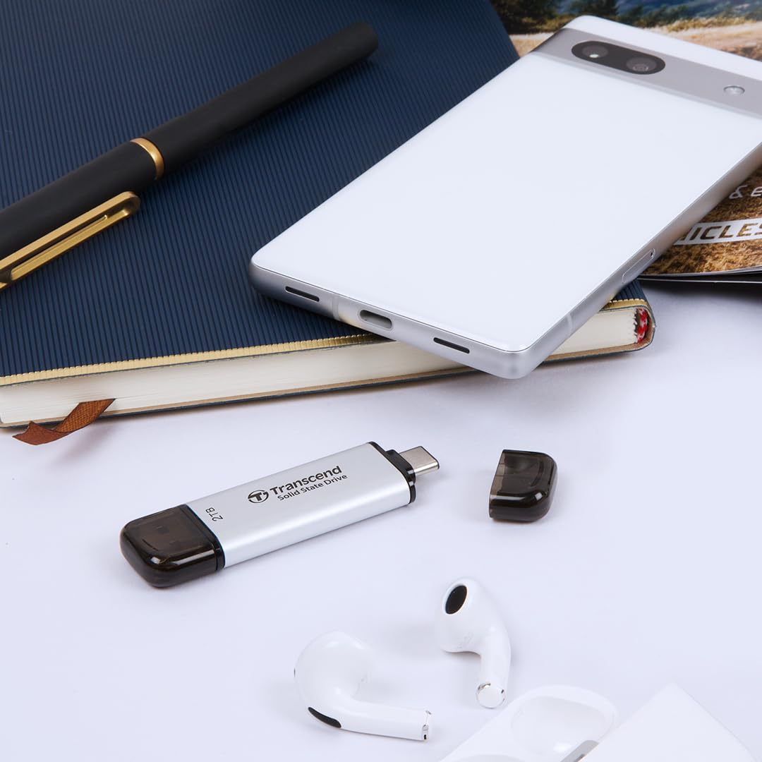 TRANSCEND ESD310S 2To External SSD USB 10Gbps Type C/A Silver