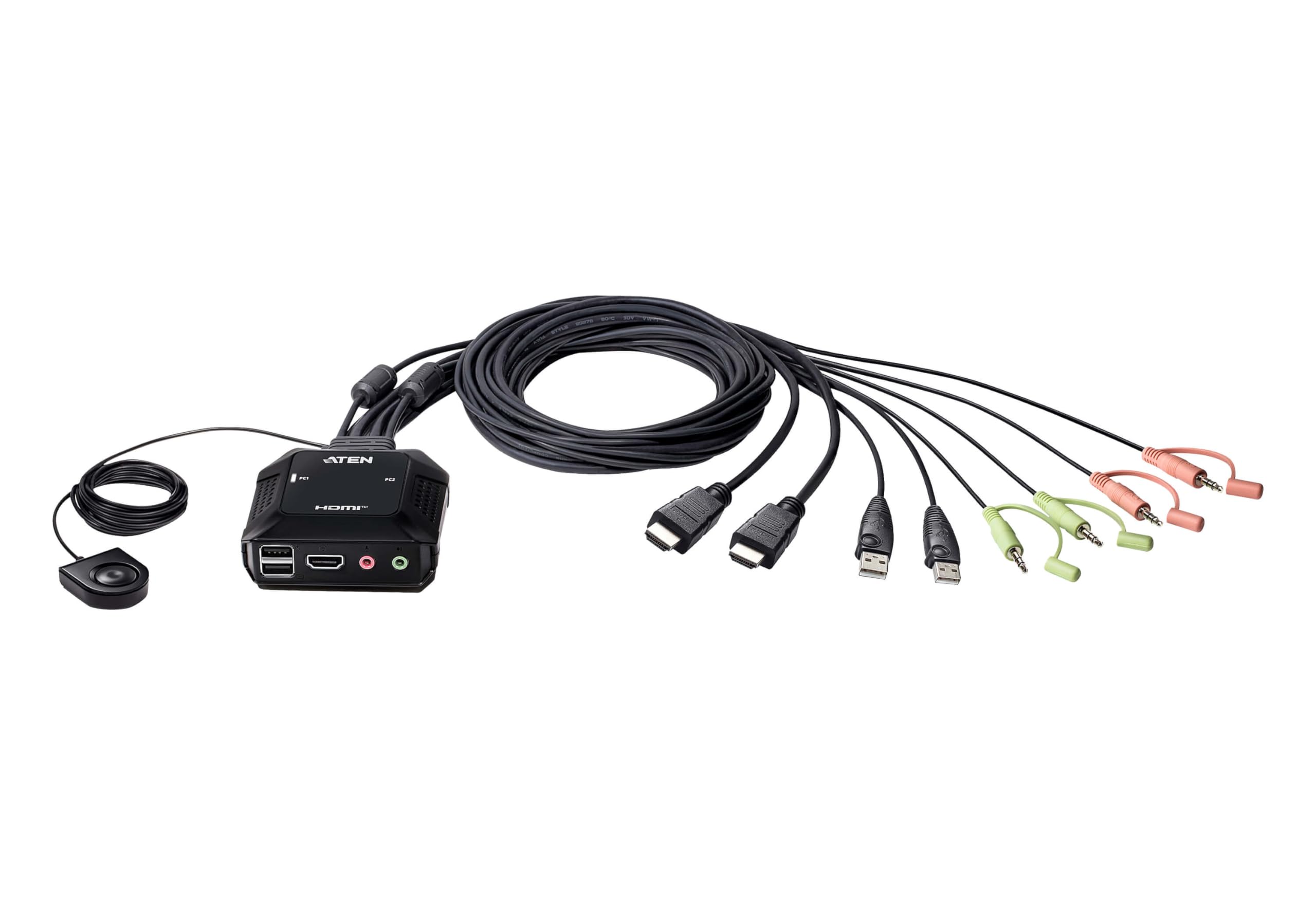 ATEN CS22H commutateur écran, clavier et souris Noir