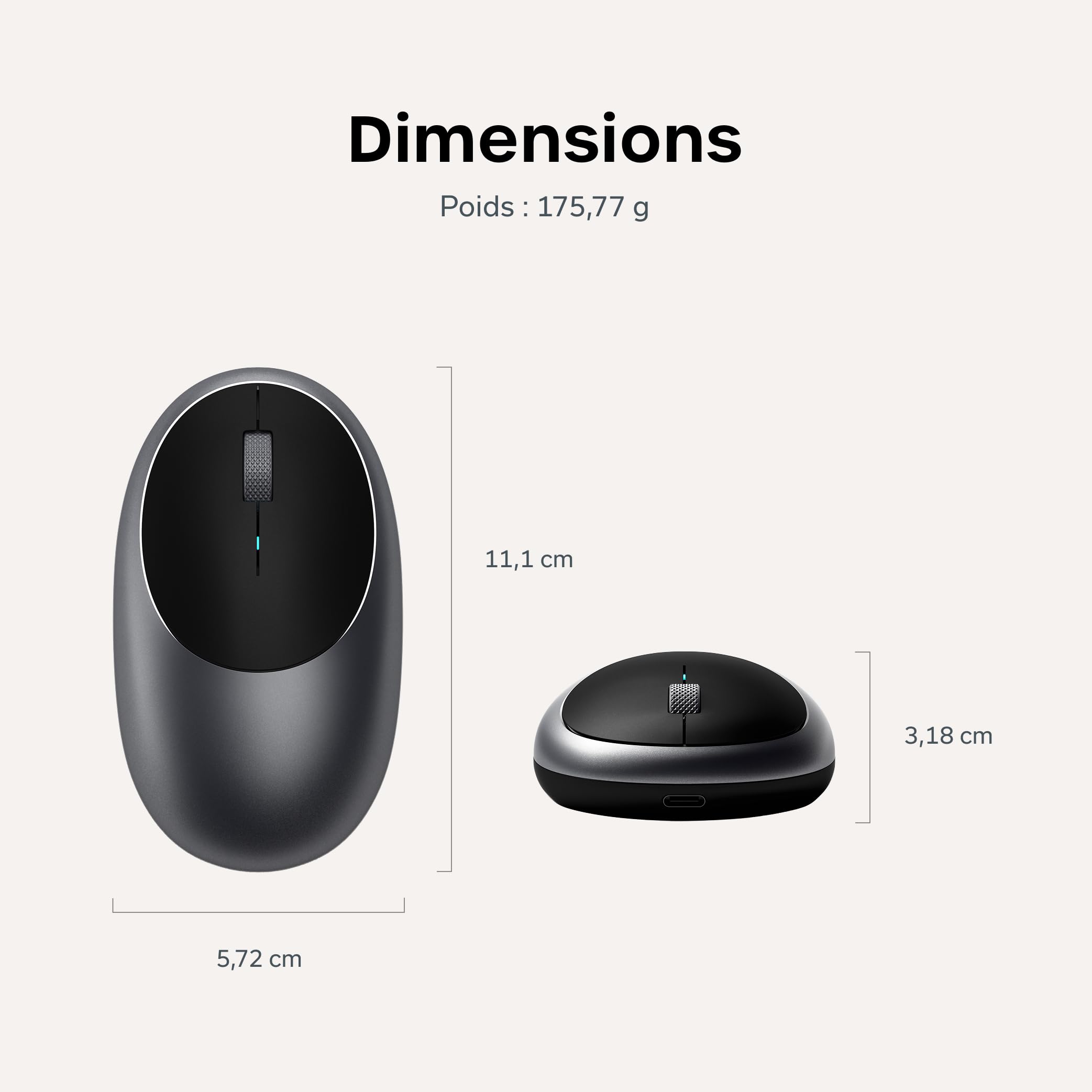 SATECHI M1 Wireless Mouse Space Gray