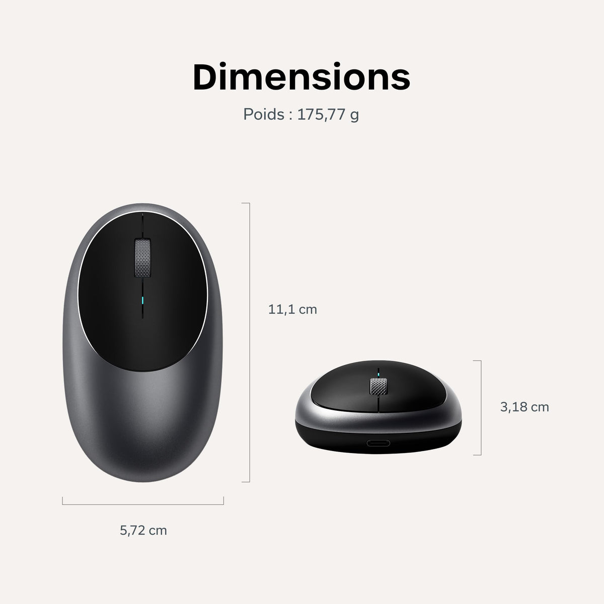 SATECHI M1 Wireless Mouse Space Gray