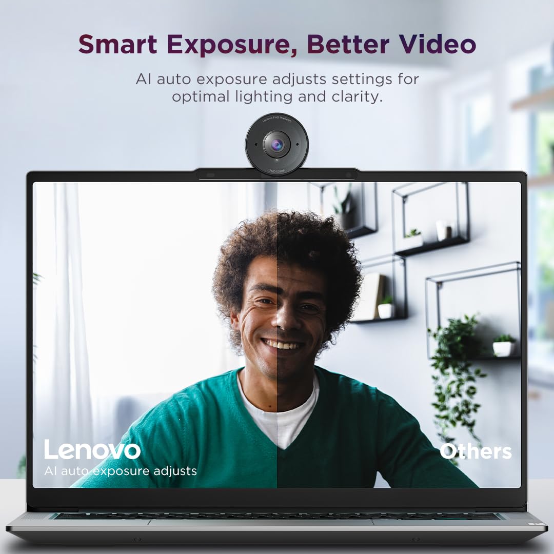 LENOVO FHD Webcam 1080p Fixed FOV78 Dual Microphones AutoFocus USB-A 1.5m Fixed Cable