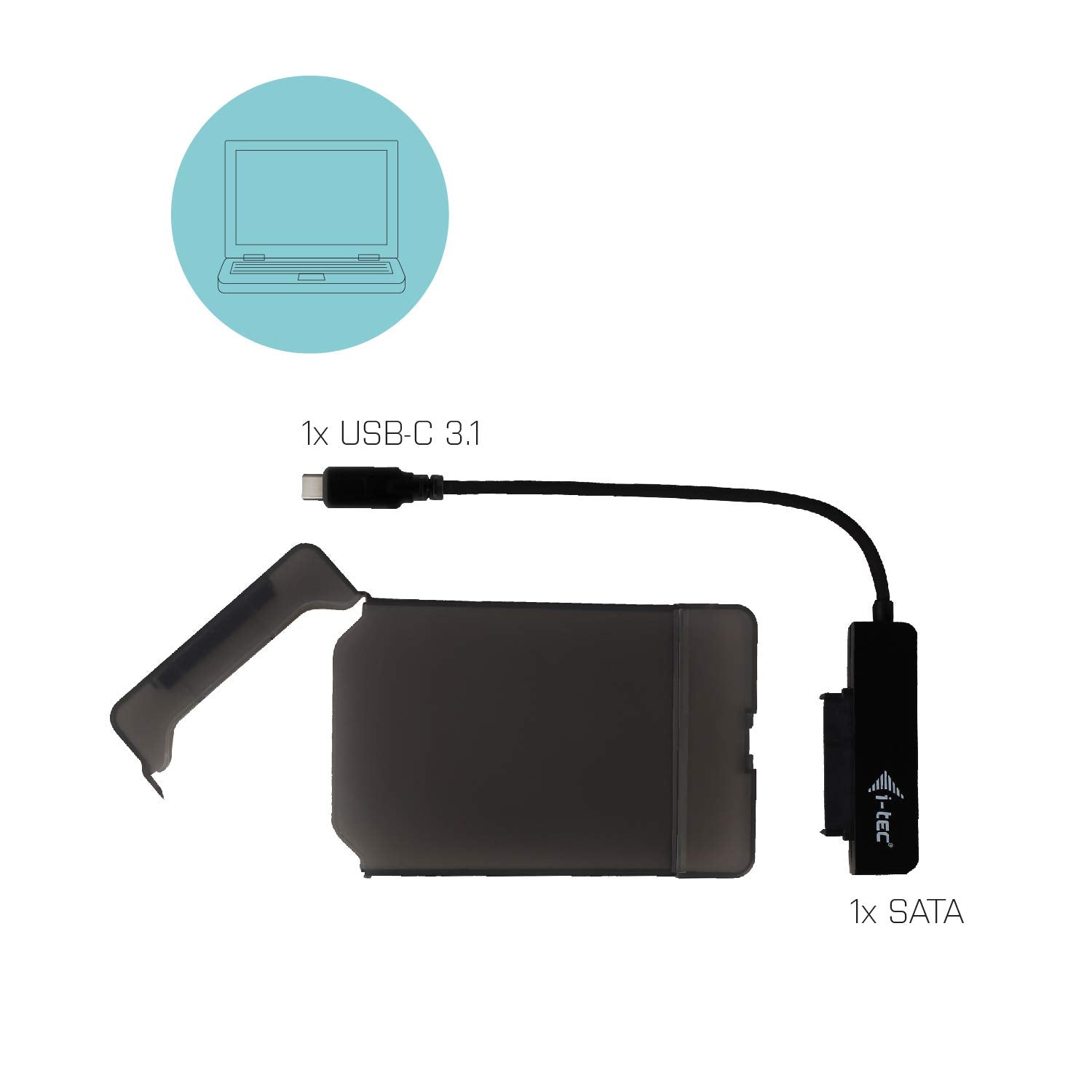 I-TEC USB-C Advance My Safe Easy Case 6.4cm 2.5p external hard disk case for SATA HDD SSD USB-C 3.1 10Gbps compatible with TB3