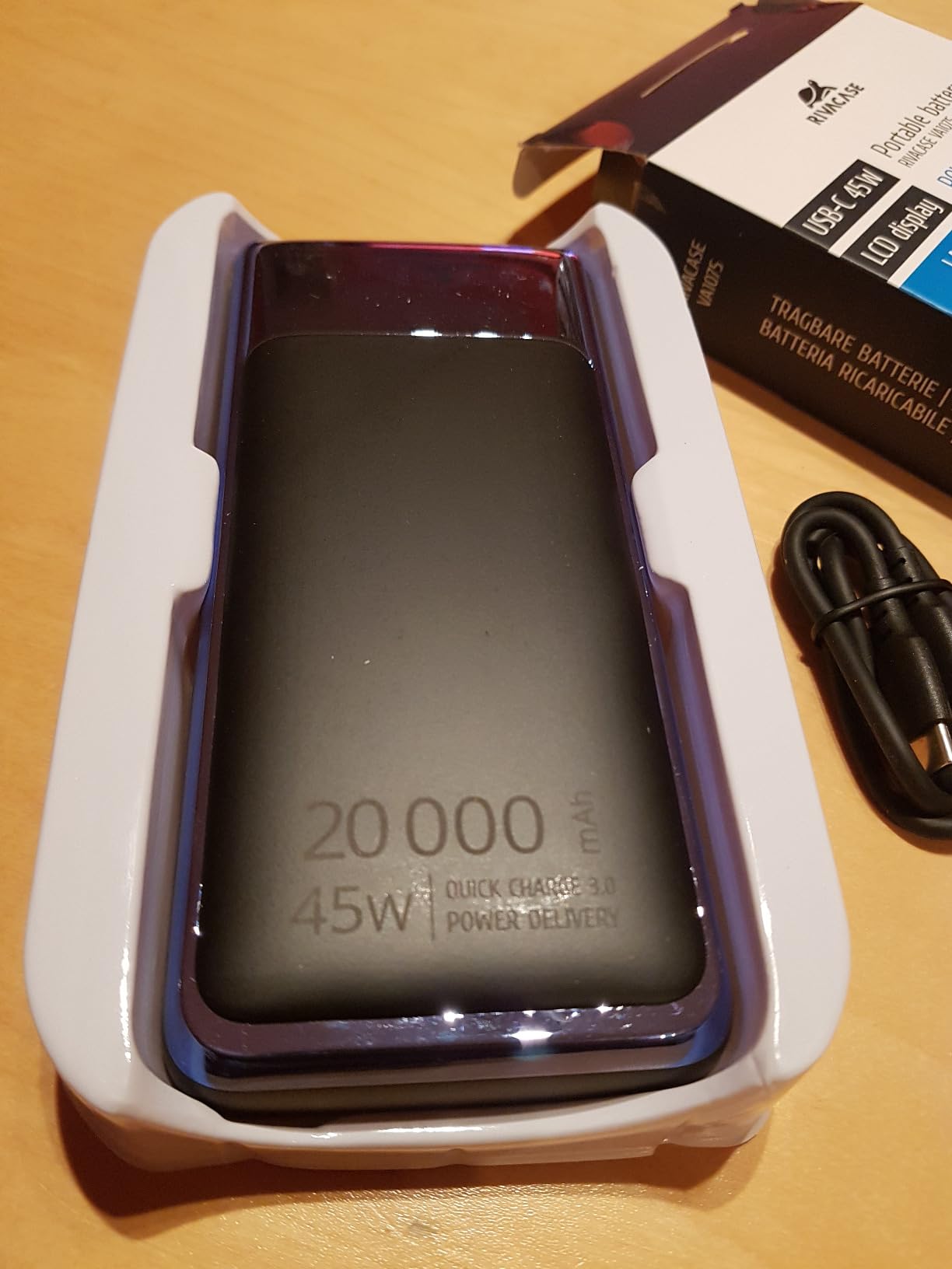 Powerbank 20000mAh pour laptop 45W charge ultra rapide power