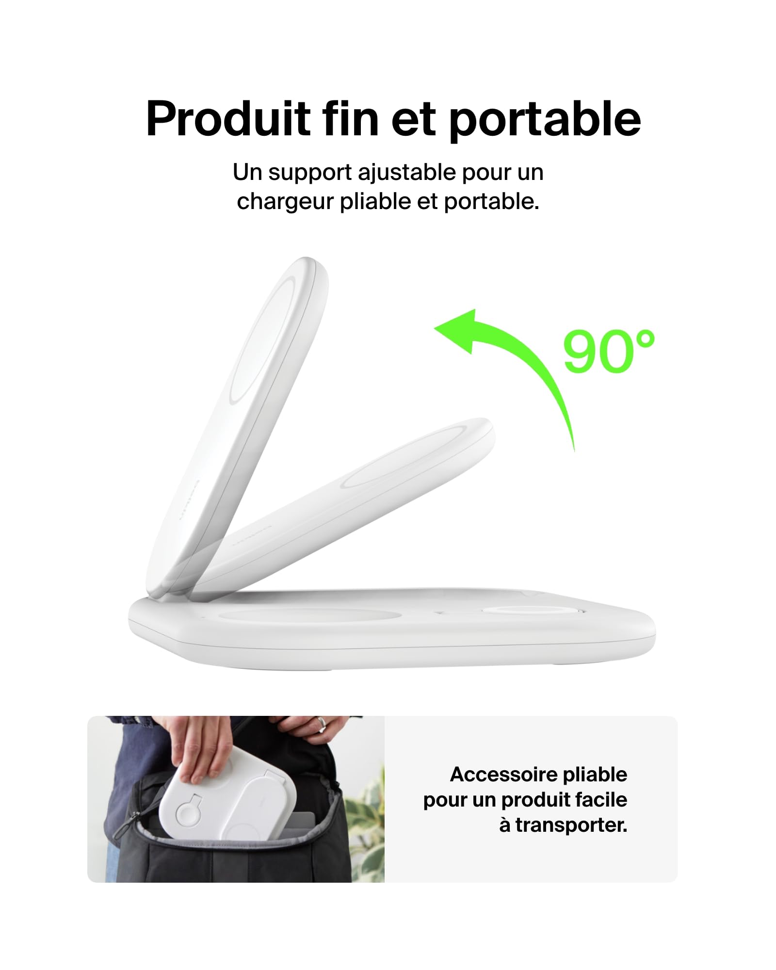 BELKIN BOOSTCHARGE Qi2 15w Magnetic 3in1 Stand White