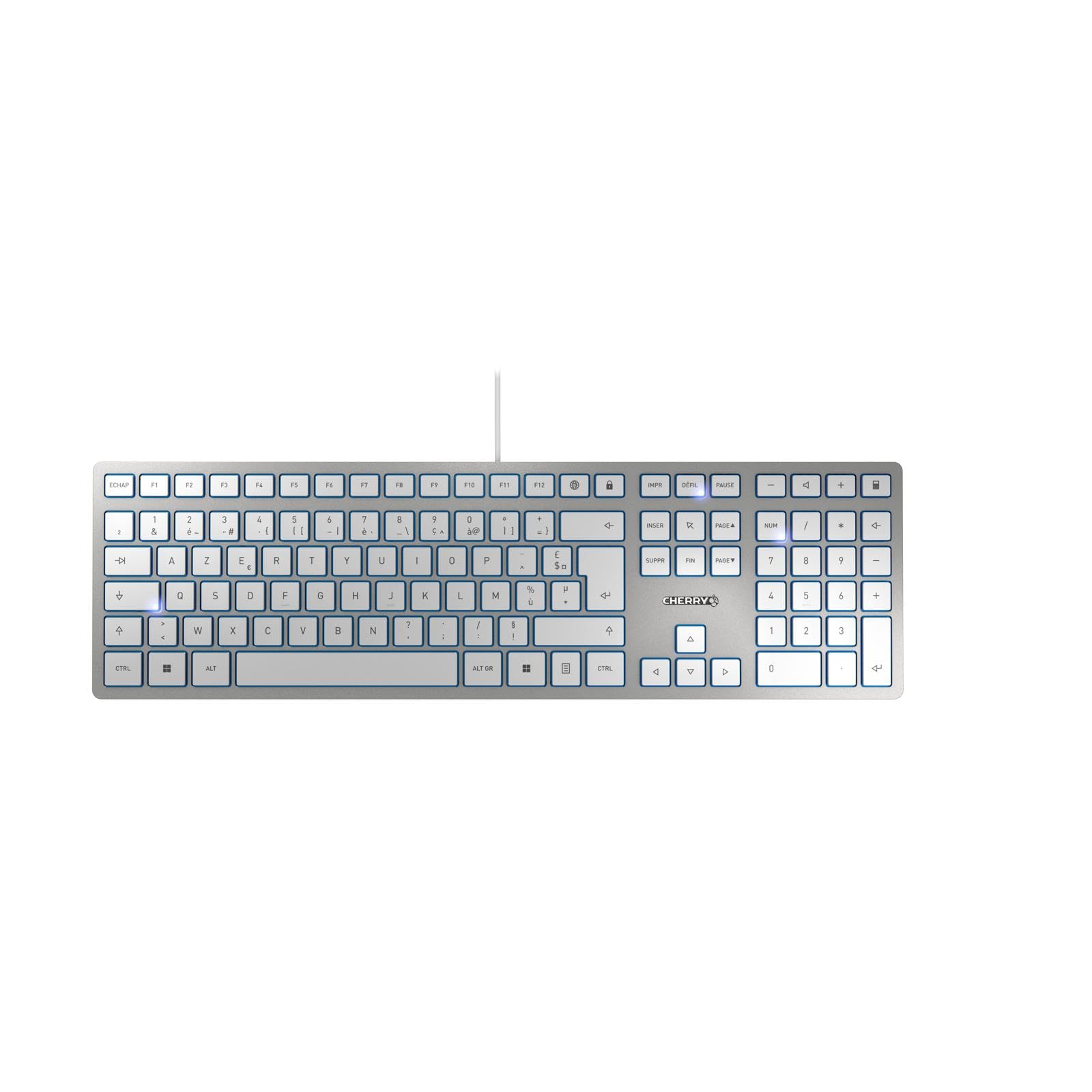 CHERRY Clavier KC 6000 SLIM USB argent/blanc