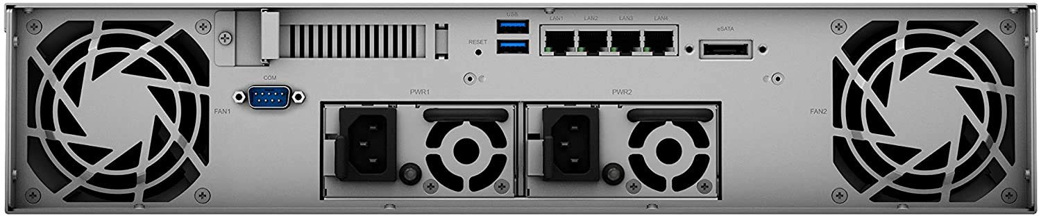 SYNOLOGY RS1221RP+ 8-Bay NAS-Rackmount AMD Ryzen V1500B quad-core 2.2GHz 4Go DDR4 up to 32Go RJ-45 4x1GbE 2xUSB 3.2 1xeSATA