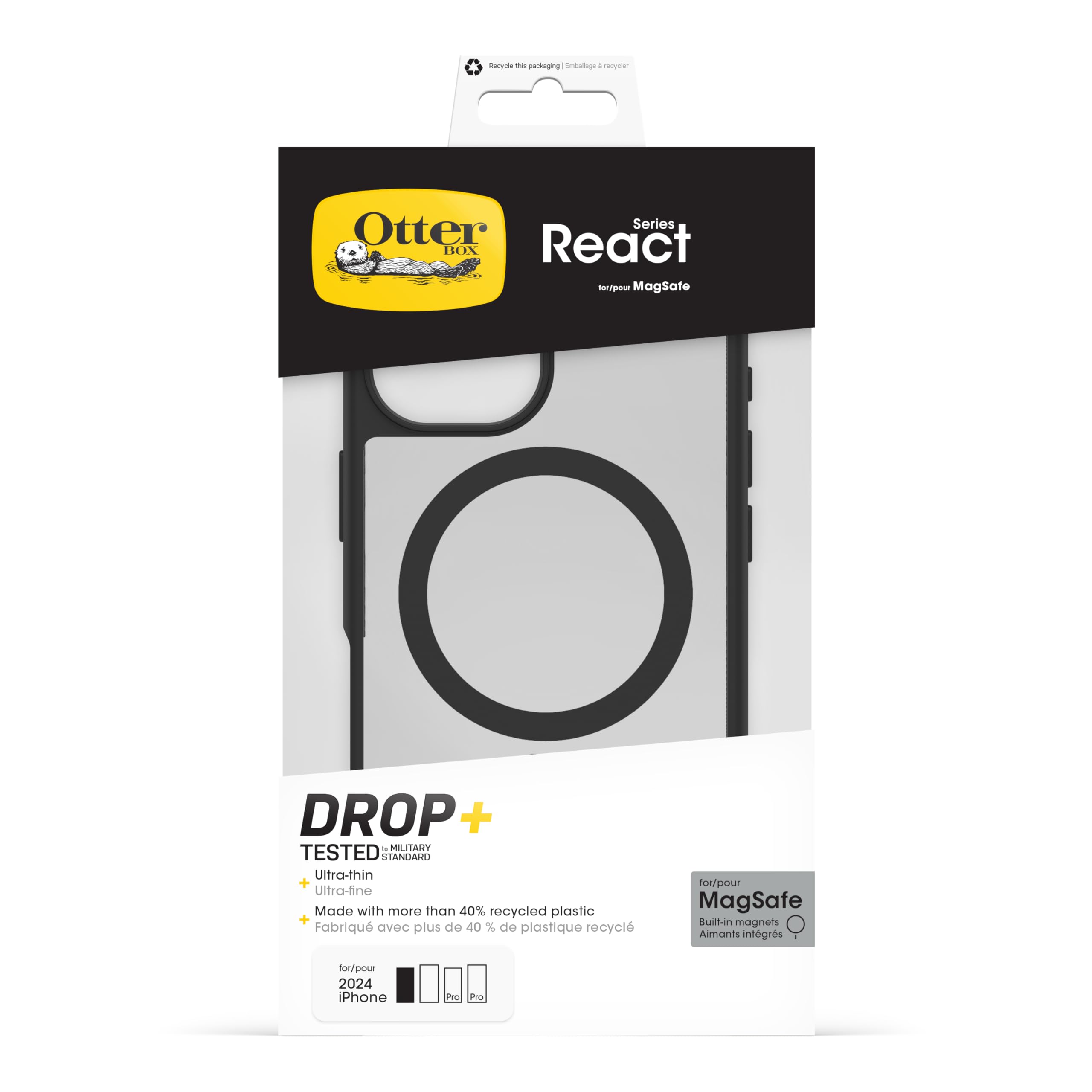 OtterBox React MagSafe iPhone 16 CLR/BLK