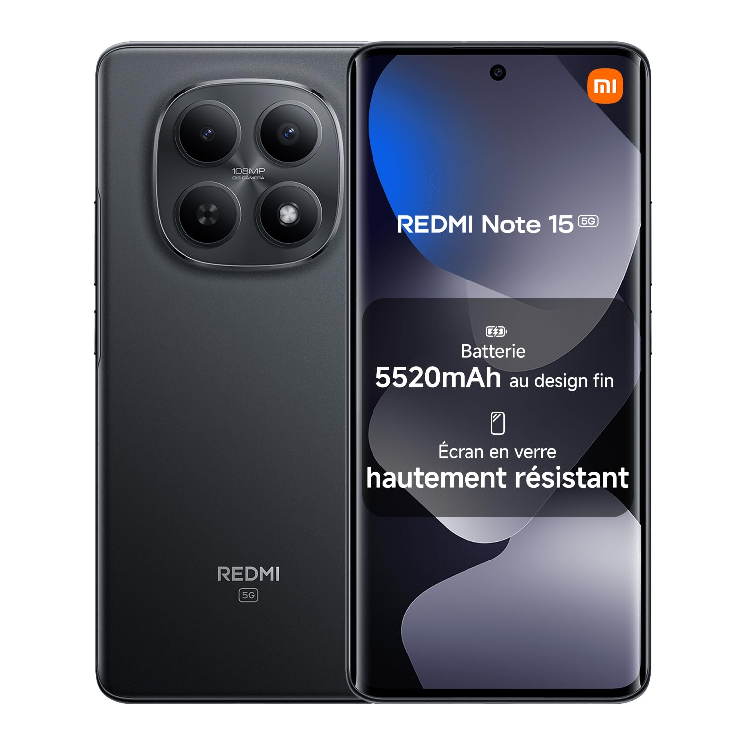 Xiaomi Redmi Note 15 5G (6.77'' - 256 Go, 8 Go RAM) Noir