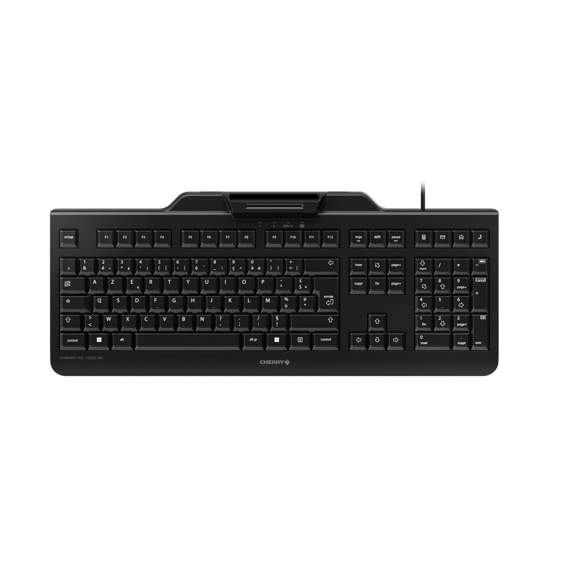 CHERRY Clavier (+cart puces) KC-1000 SC USB noir AZERTY (BE)
