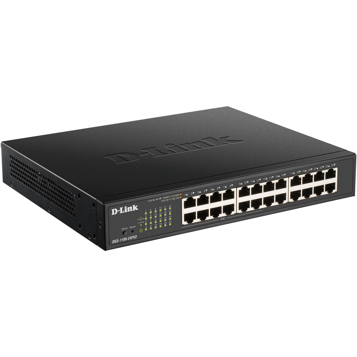 D-LINK 24-Port Layer2 PoE Gigabit Smart Switch 24x 10/100/1000Mbit/s TP RJ-45 Port of which 12 x PoE 802.3af/802.3at802.3x Flow