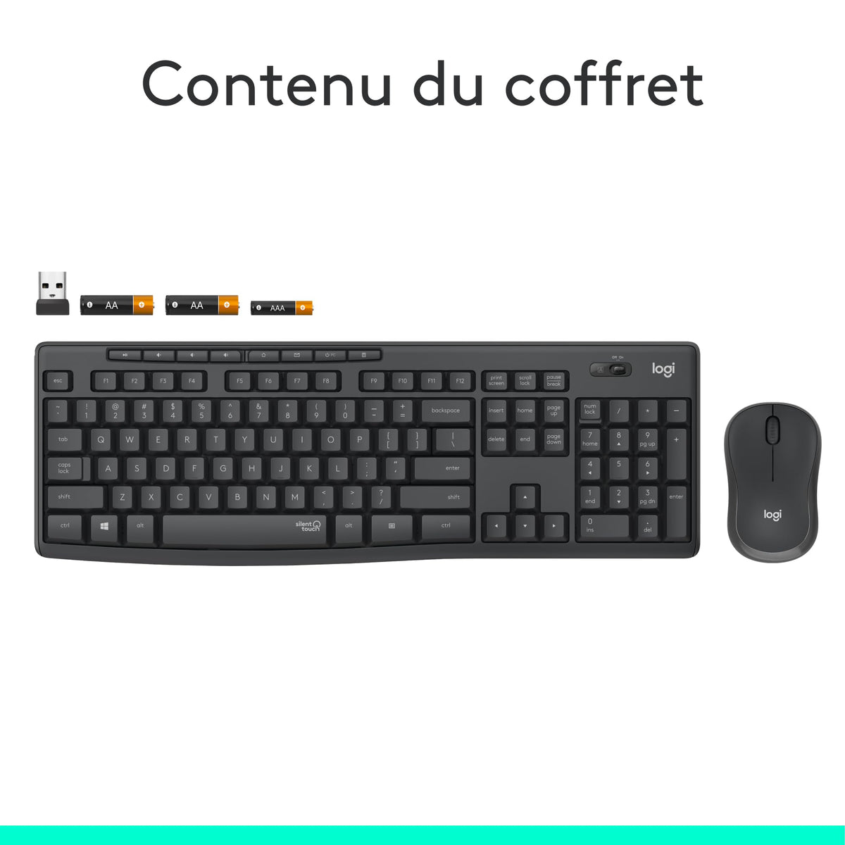 LOGITECH MK295 Silent Wireless Combo - GRAPHITE - FRA - CENTRAL