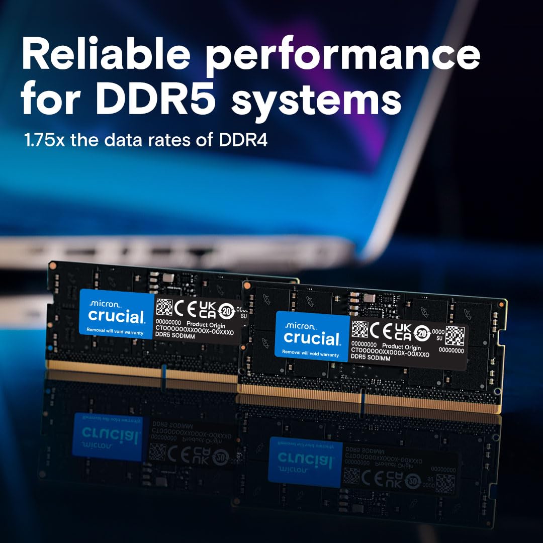 Crucial CT32G56C46S5 module de mémoire 32 Go 1 x 32 Go DDR5 262-pin SO-DIMM