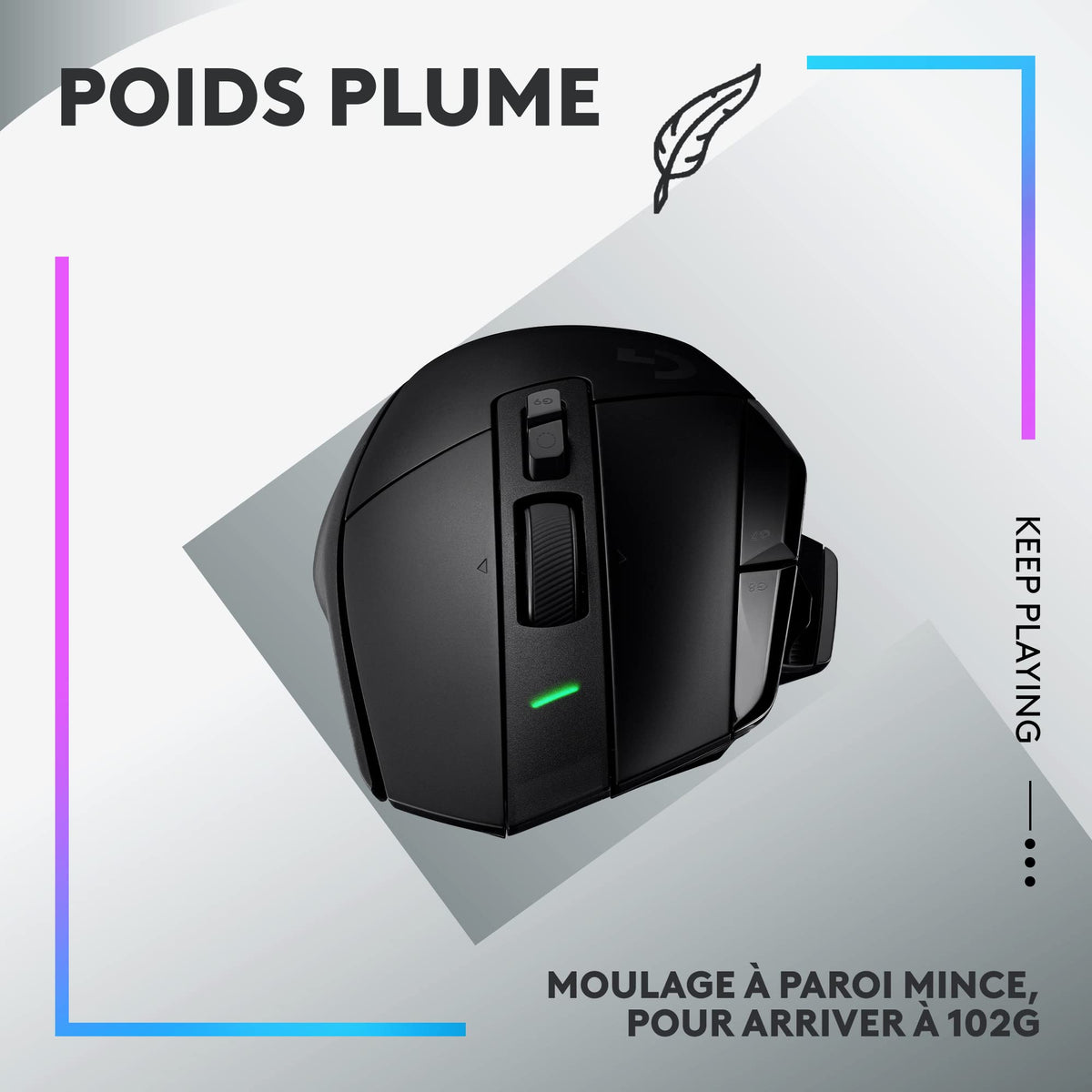 LOGITECH G G502 X LIGHTSPEED Mouse optical 8 buttons wireless 2.4 GHz USB LOGITECH LIGHTSPEED receiver black