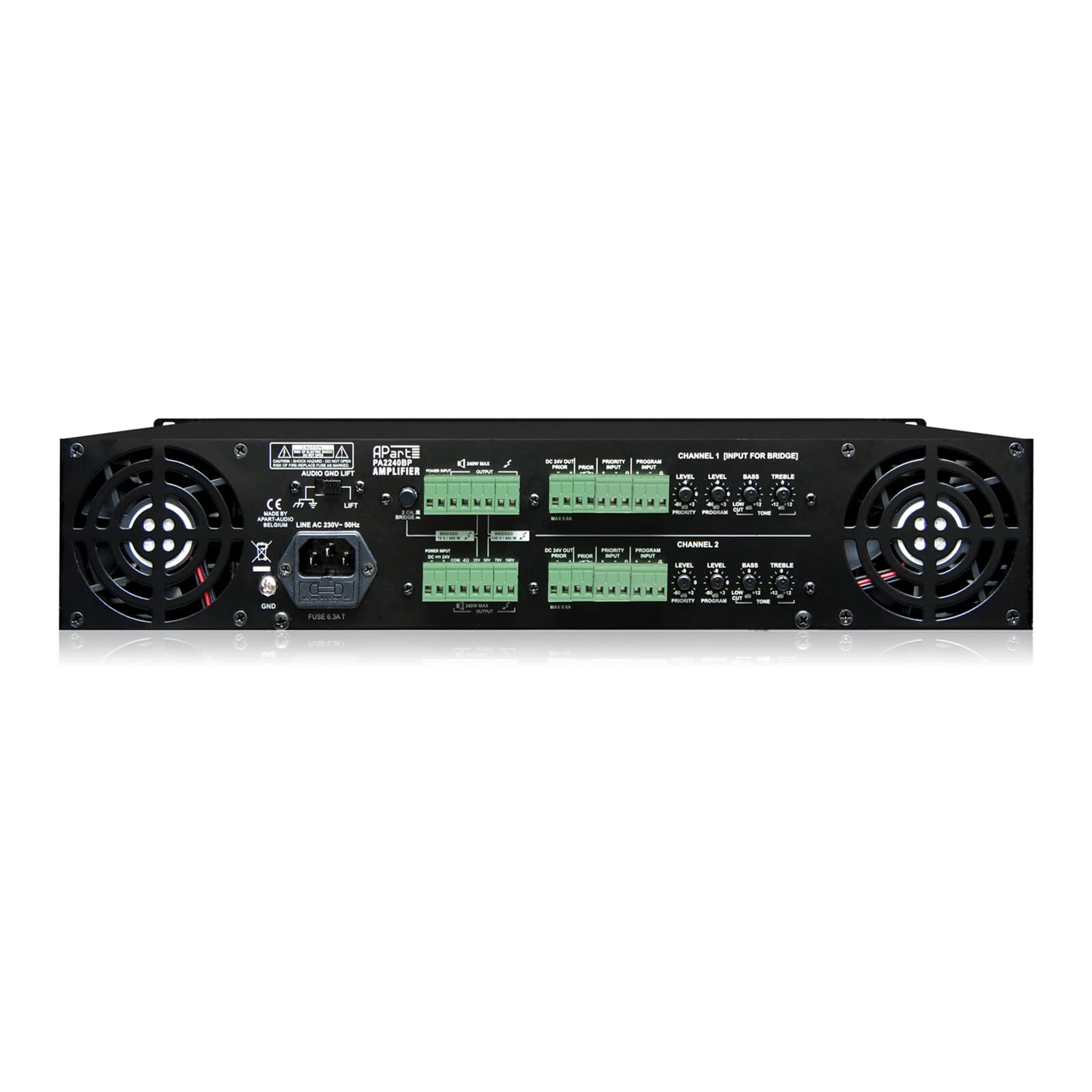 Biamp 2 Channel Bridgeable Constant Voltage Power Amplifier
 (2x 240W/100V)