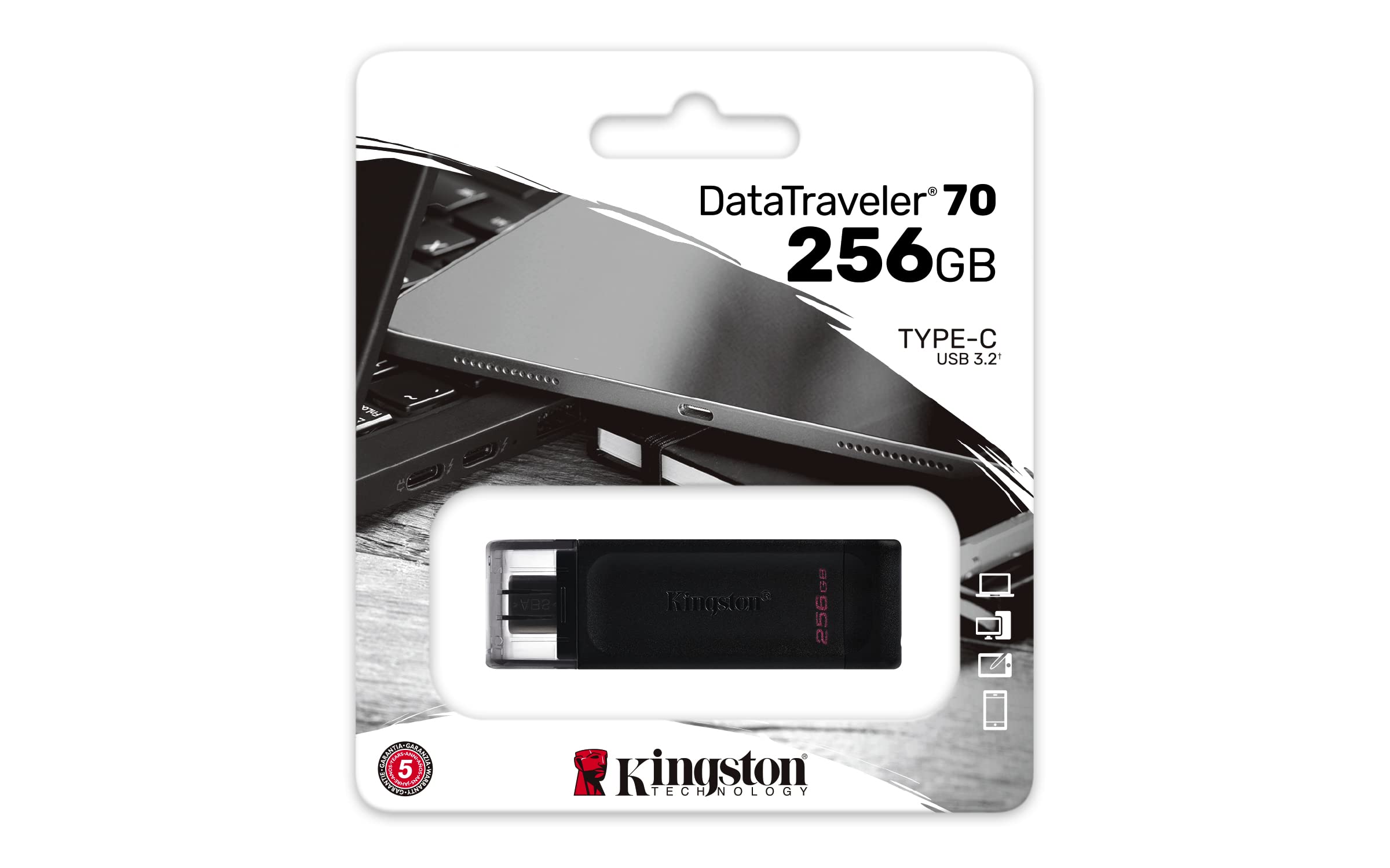 KINGSTON 256Go DataTraveler 70 USB-C 3.2 Gen 1