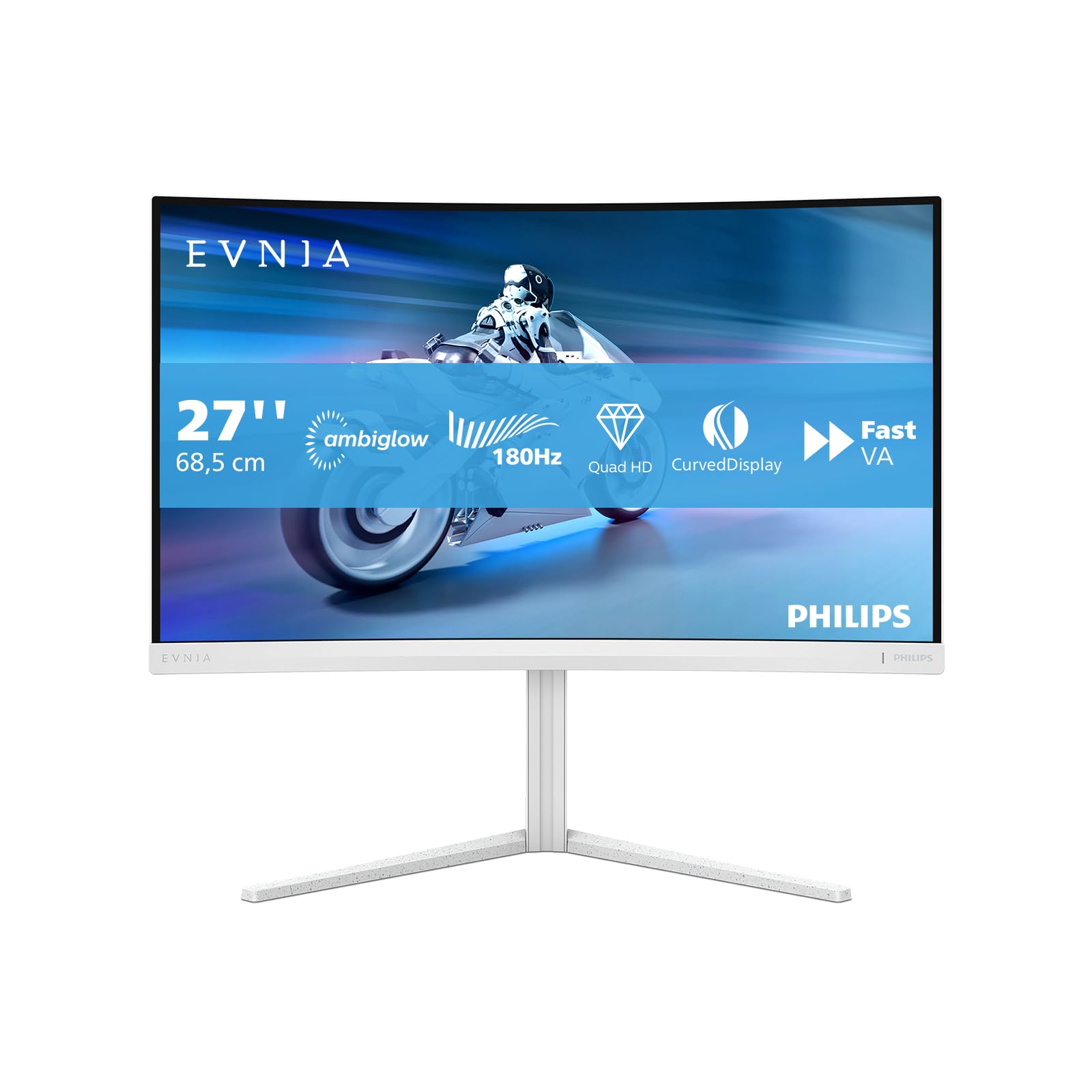 PHILIPS 27M2C5501/00 27p Curved Gaming Monitor 2560x1440 180Hz 1ms 2xHDMI DP white