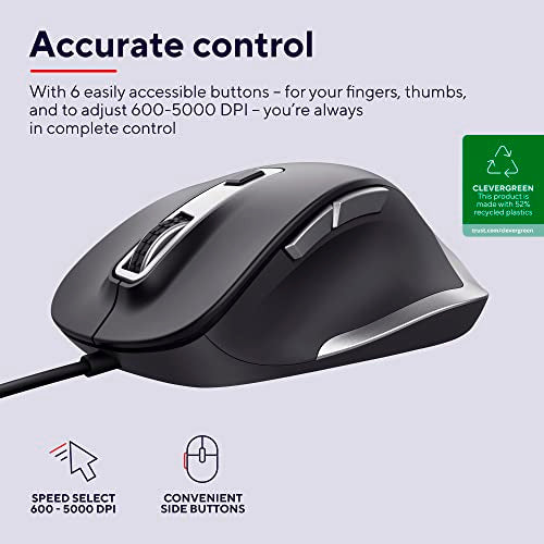 TRUST Souris filaire FYDA ECO - Noire