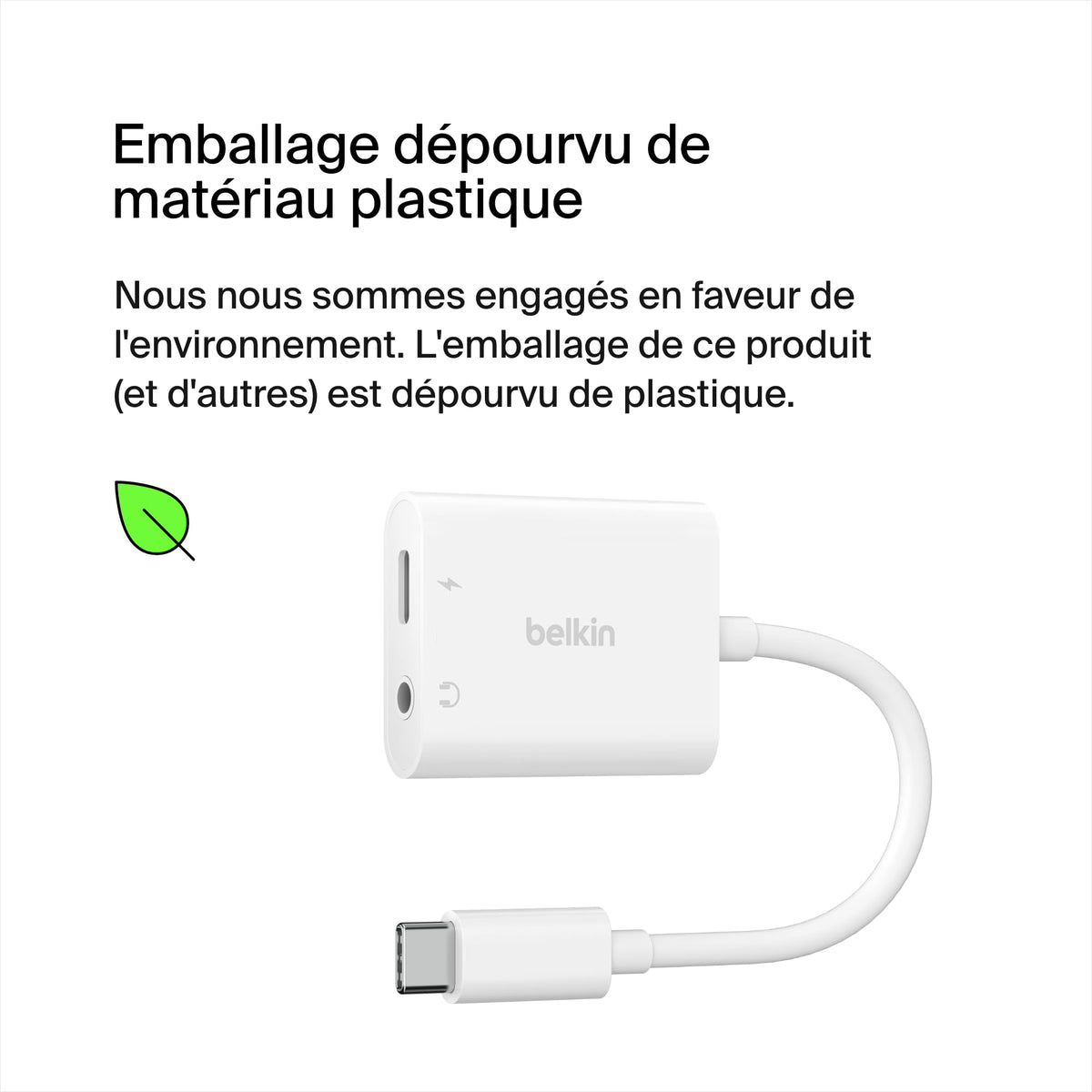 BELKIN Rockstar 3.5mm Audio + USB-C Charge Adapter
