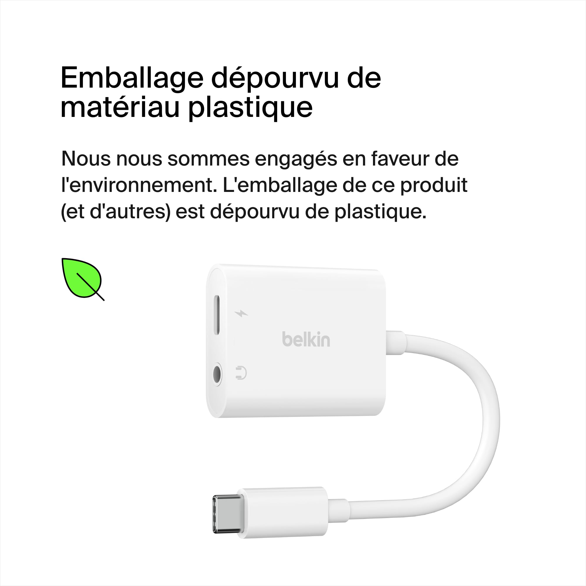 BELKIN Rockstar 3.5mm Audio + USB-C Charge Adapter
