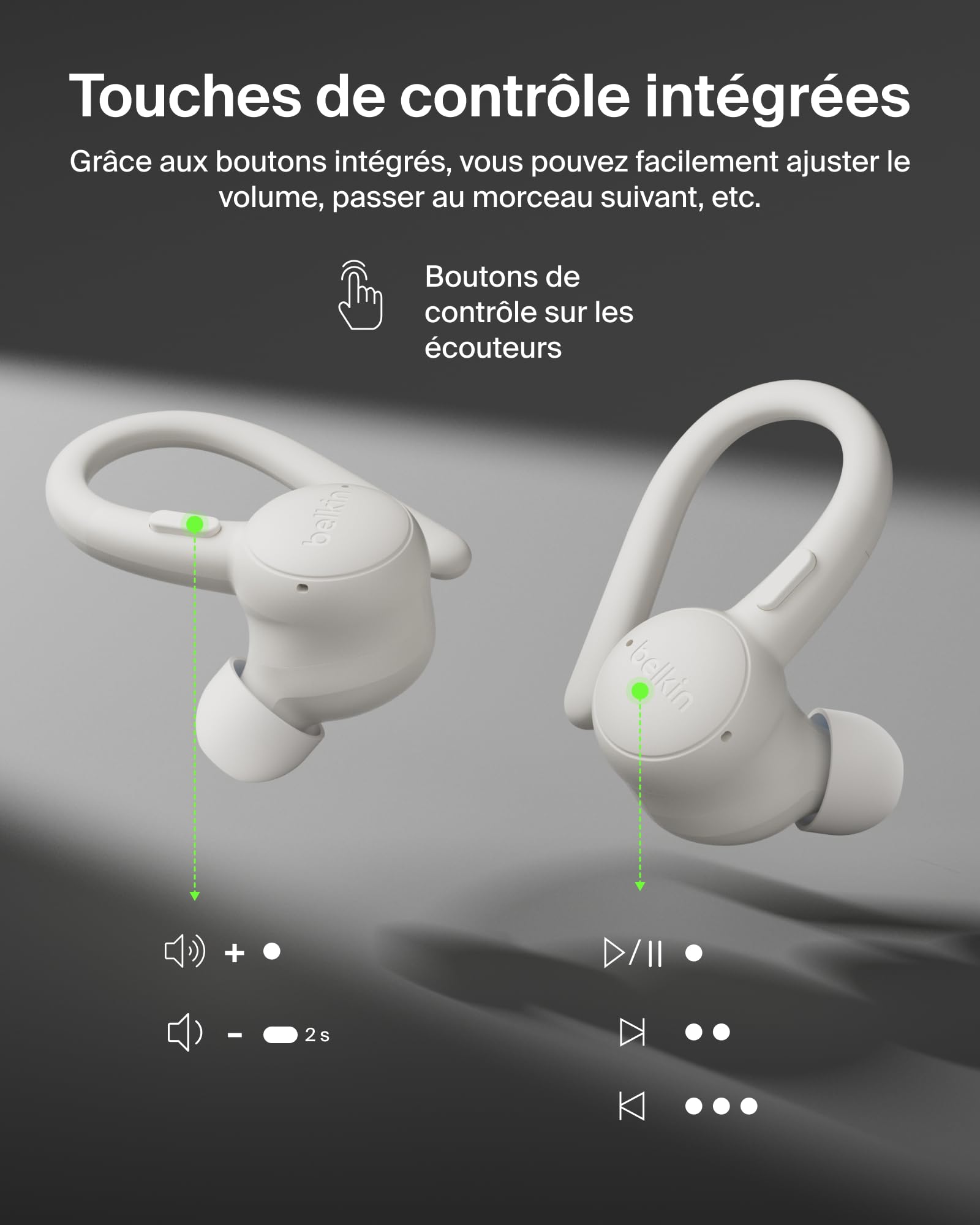BELKIN SoundForm Activefit Sports Earbuds Cream