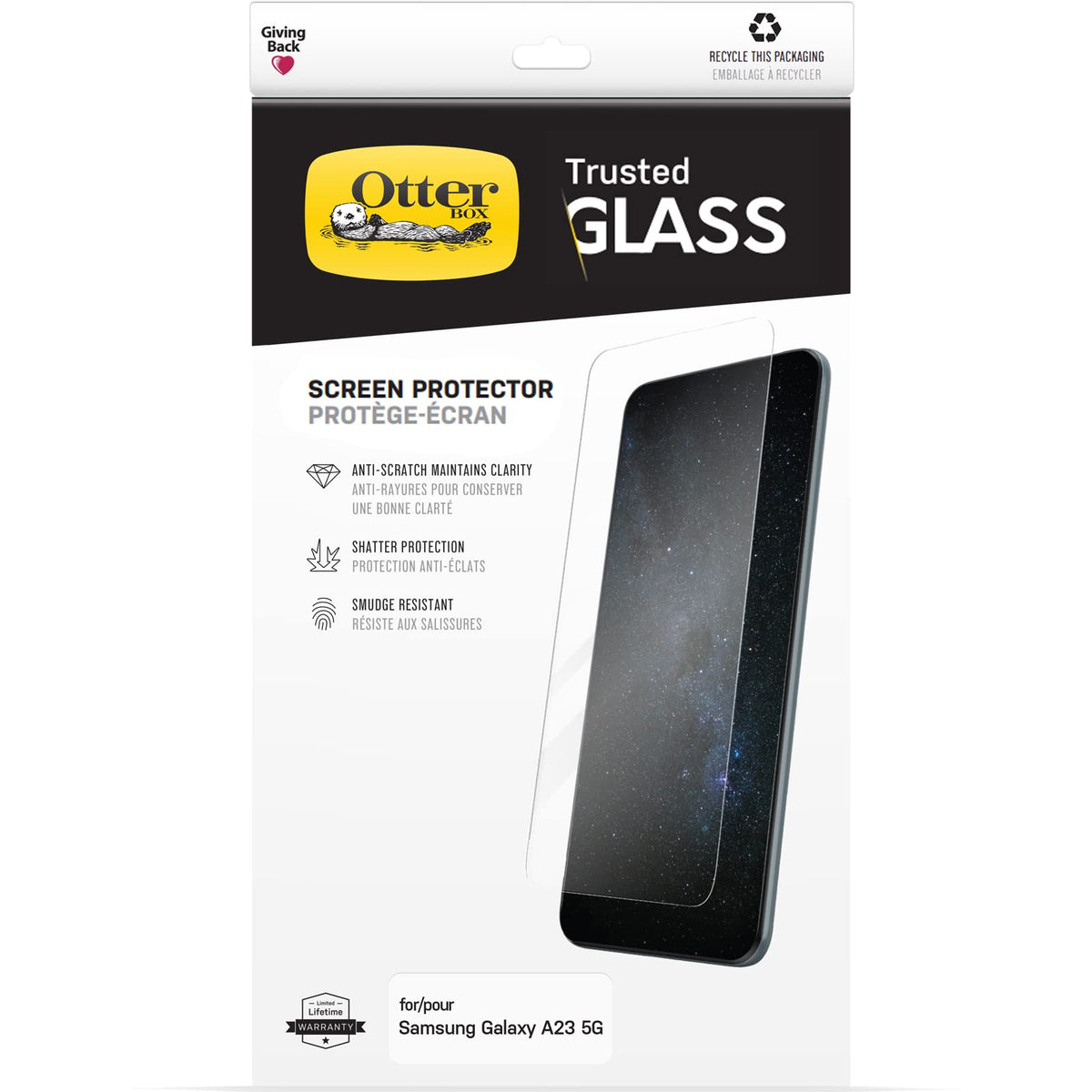 OtterBox Trusted Glass Galaxy A23 5G CLR