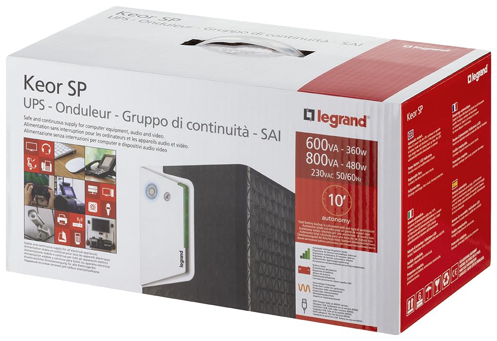 LEGRAND Onduleur Keor SP 1000 VA, prises CEE 7/5 et IEC