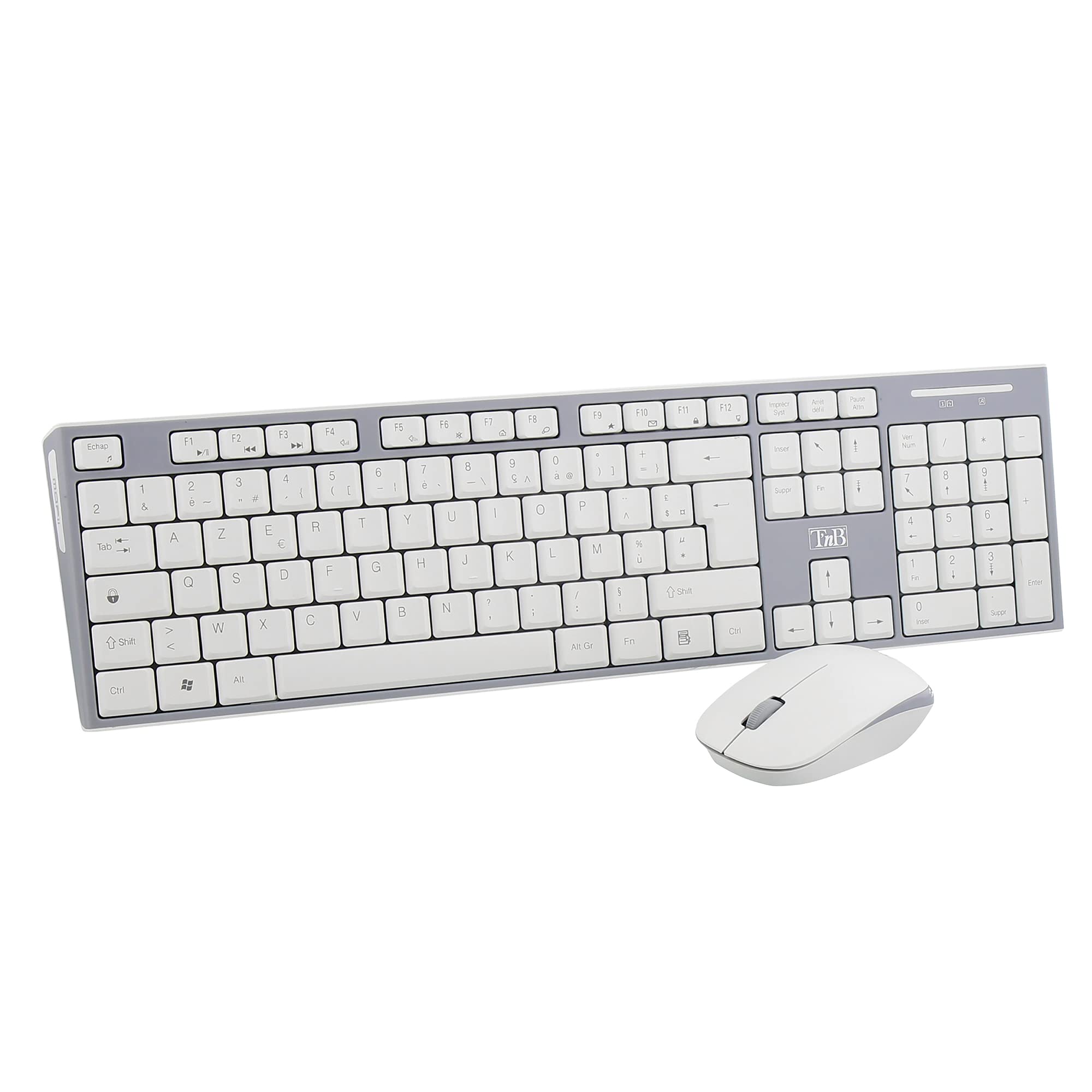 TNB CLASSY Wireless Keyboard/Mouse Combo Azerty High-End Finishes Compact Keyboard With Flat Comfortable And Silent Keys