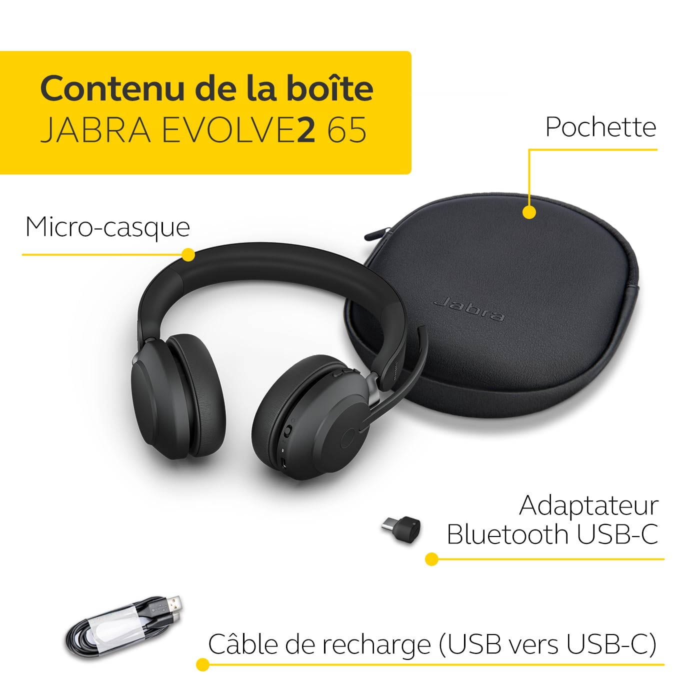 Jabra Evolve2 65 Headset MS USB-C Stereo