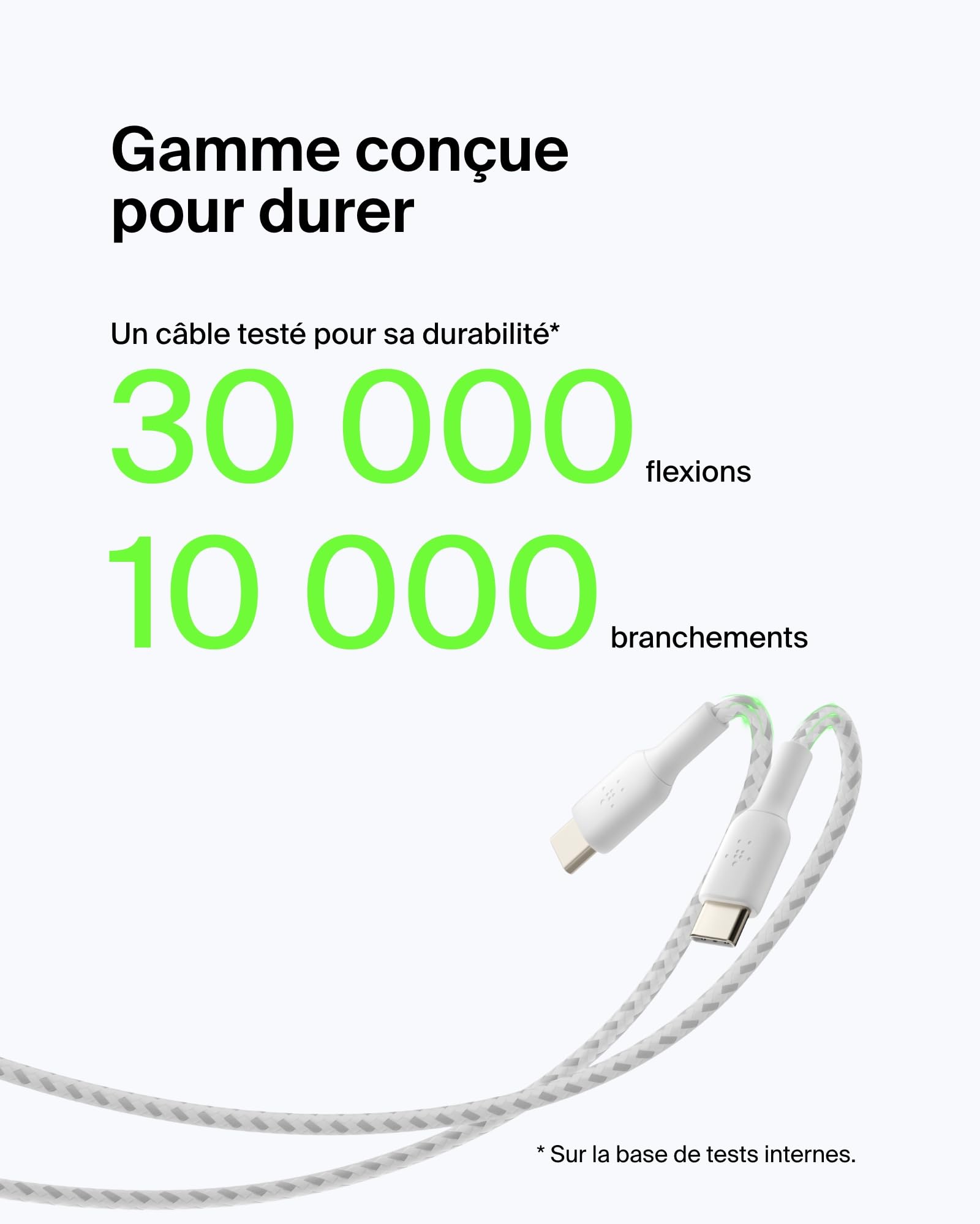 BELKIN BOOST CHARGE USB-A to USB-C Cable Braided 0.15M White