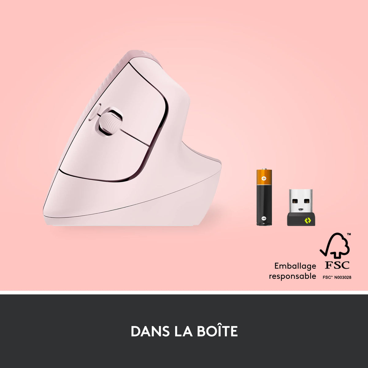 LOGITECH Lift Vertical Ergonomic Mouse Vertical mouse ergonomic optical 6 buttons wireless Bluetooth 2.4 GHz LOGITECH Bolt USB
