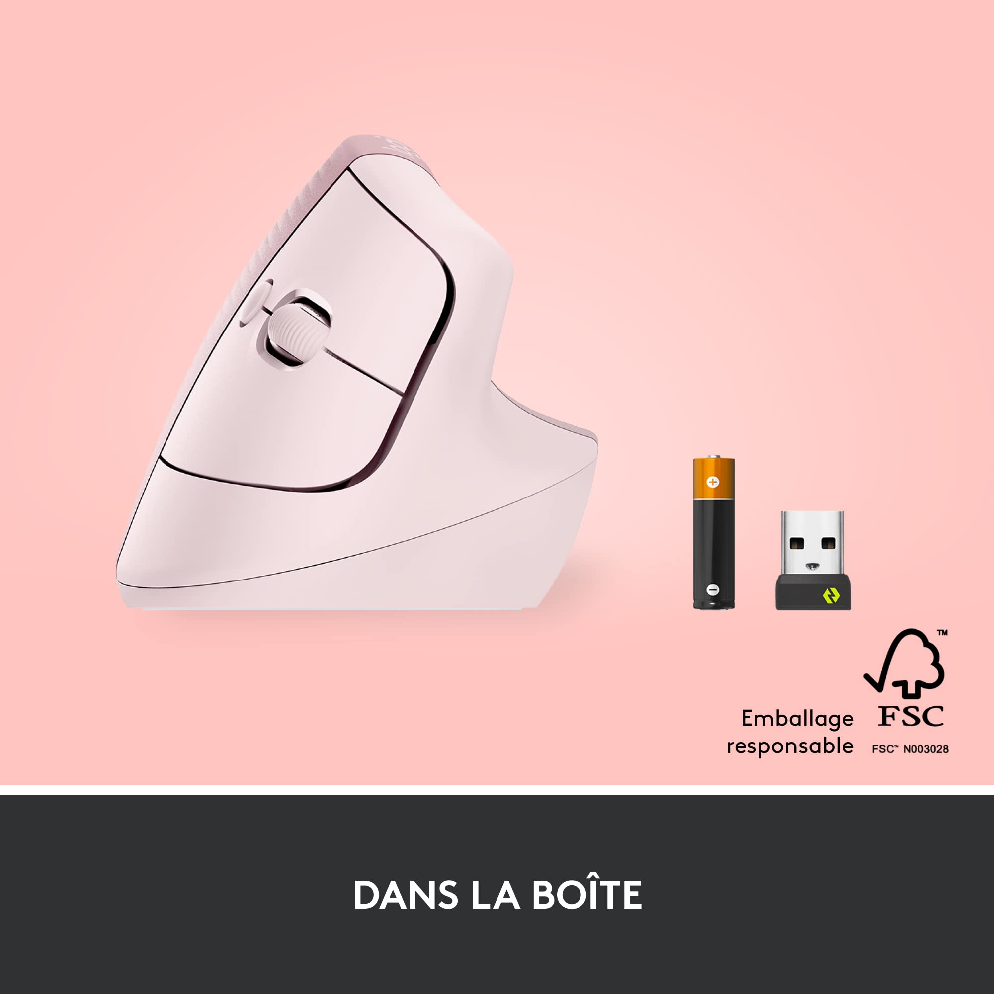 LOGITECH Lift Vertical Ergonomic Mouse Vertical mouse ergonomic optical 6 buttons wireless Bluetooth 2.4 GHz LOGITECH Bolt USB