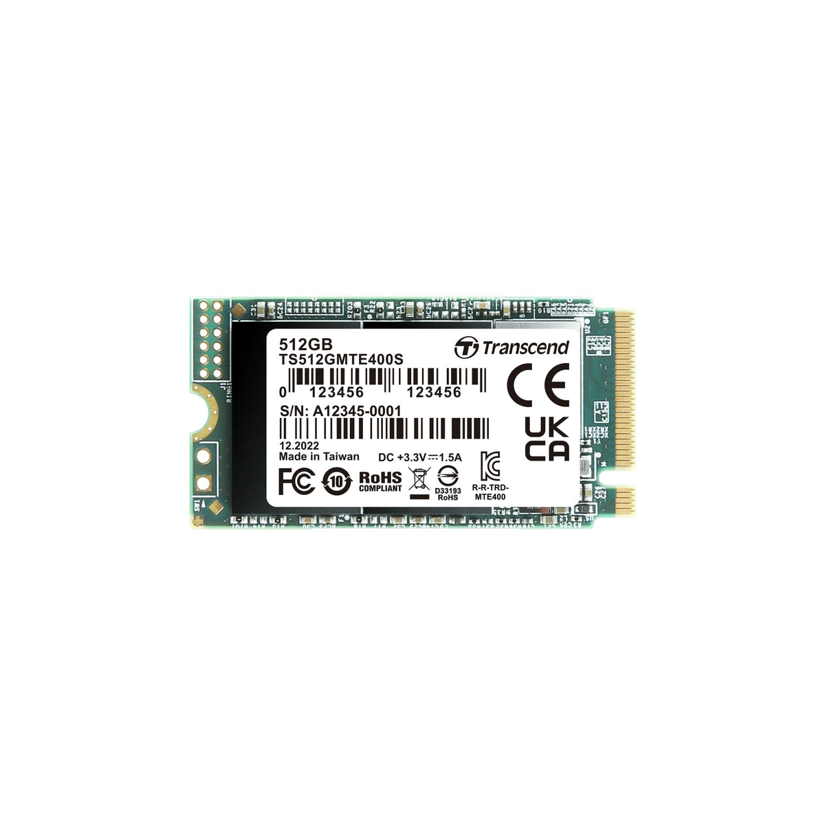 TRANSCEND 512Go M.2 2242PCIe Gen3x4 NVMe 3D TLC DRAM-less
