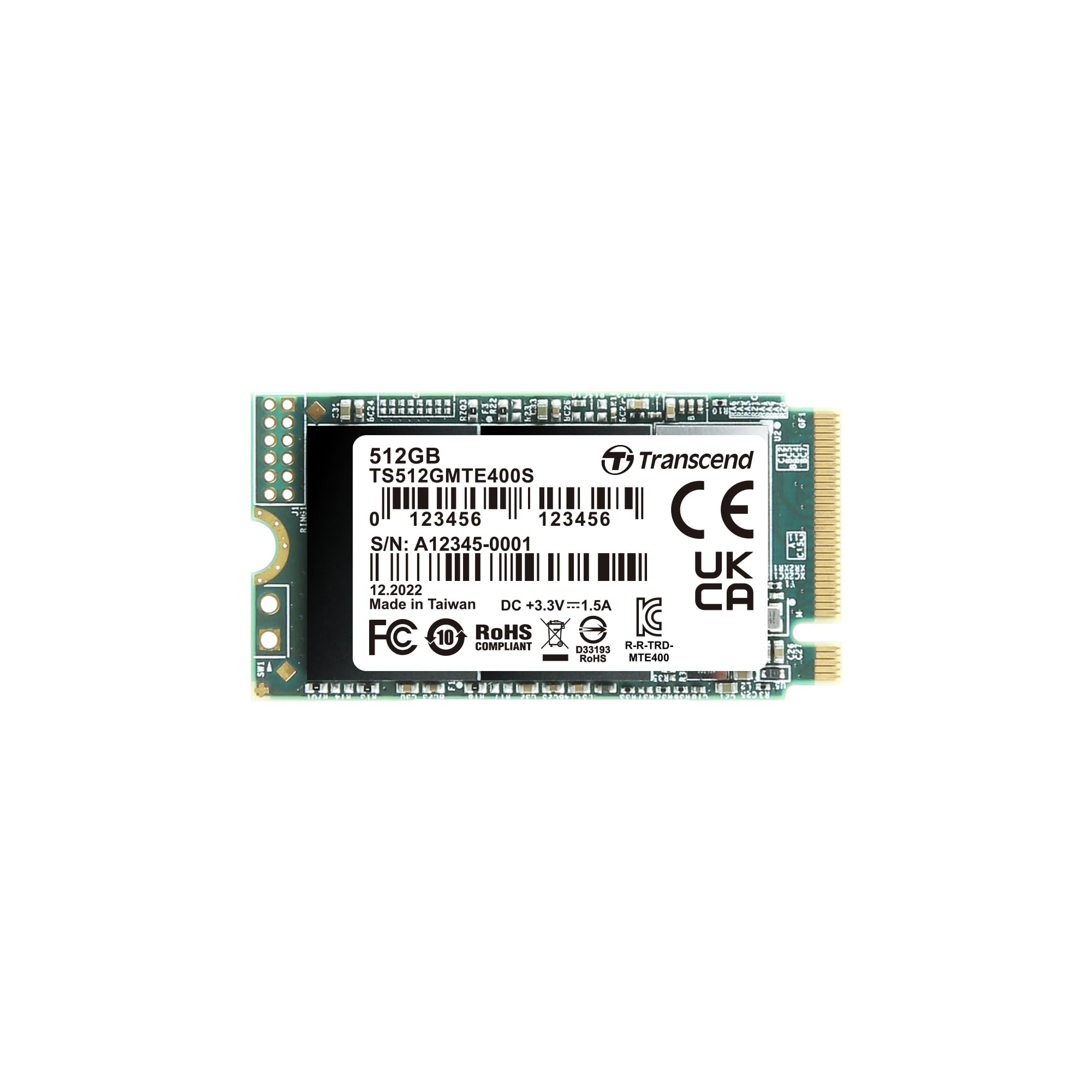 TRANSCEND 512Go M.2 2242PCIe Gen3x4 NVMe 3D TLC DRAM-less
