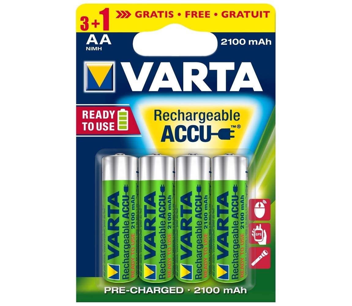 VARTA Piles rechargeables recyclées AA 3 + 1 offerte