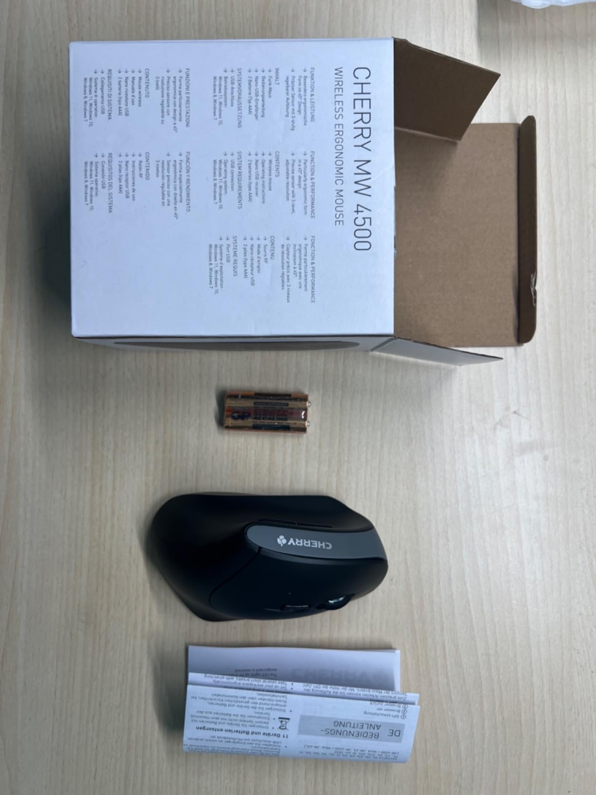 CHERRY Souris MW-4500 sans fil USB noire