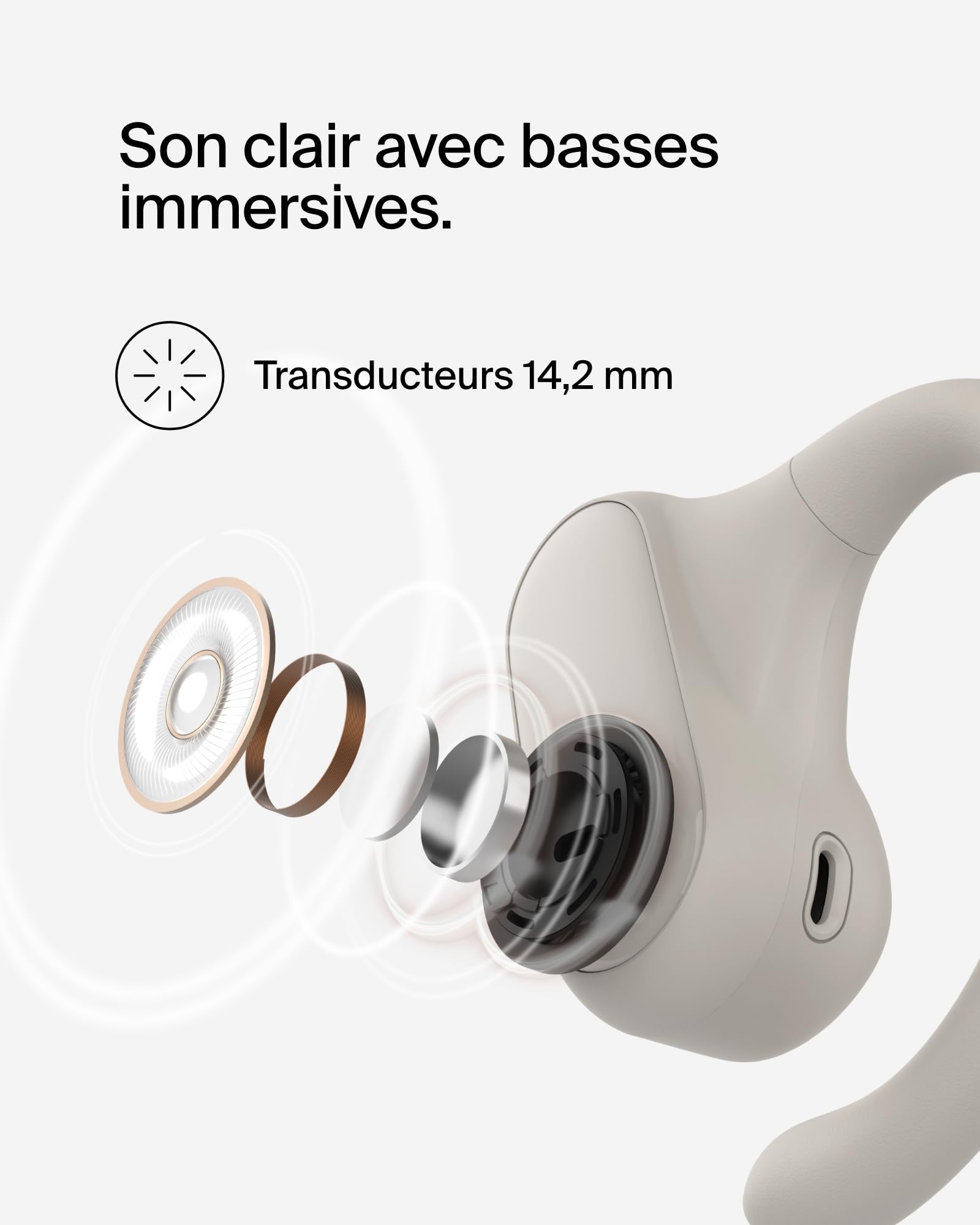 BELKIN Clearfit Open-Ear Wireless Earbuds Sand