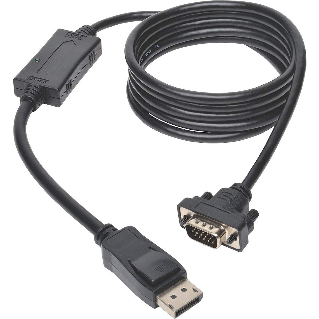 EATON TRIPPLITE DisplayPort 1.2 to VGA Active Adapter Cable DP with Latches to HD15 M/M 6ft. 1.8m